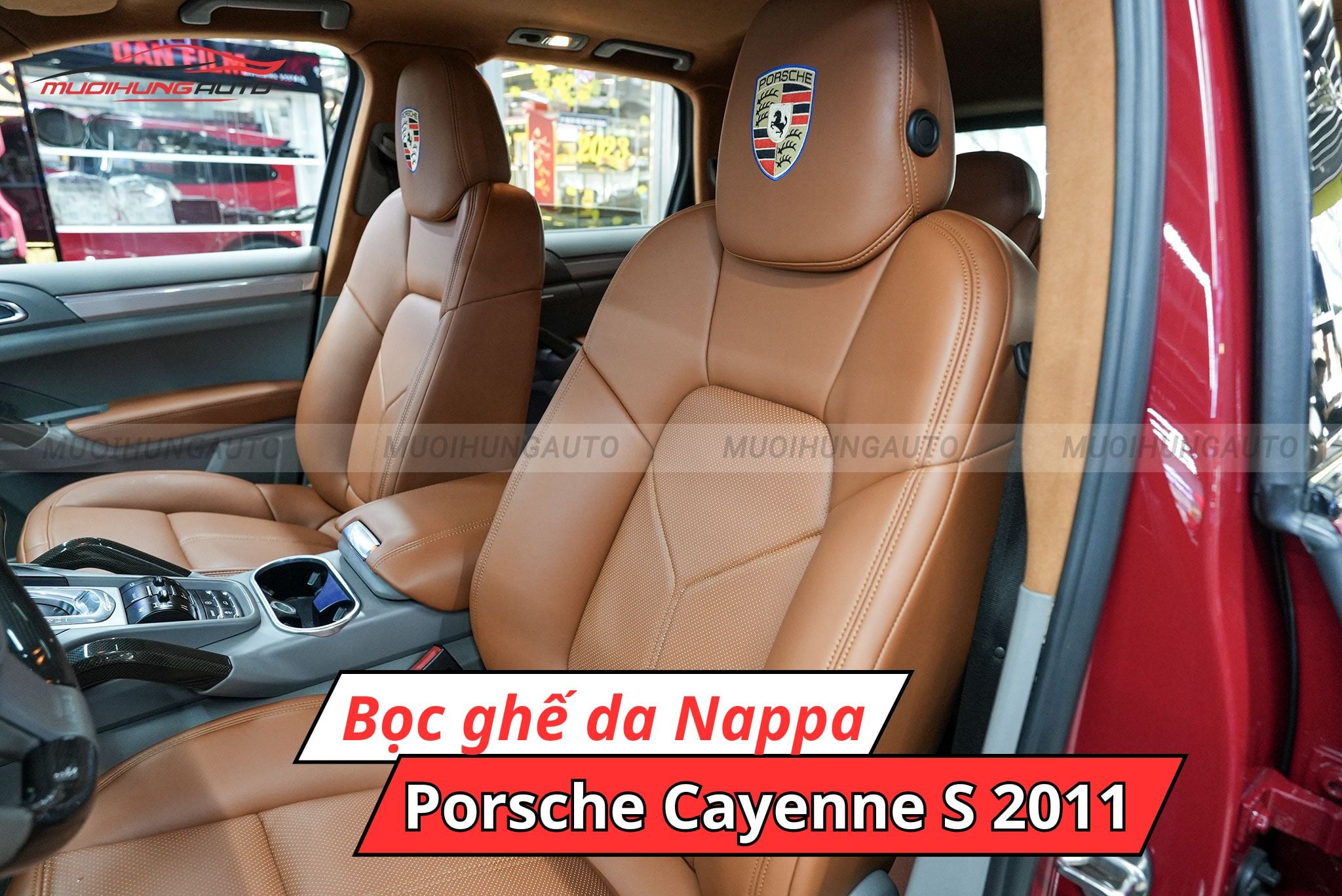 Bọc ghế da Nappa xe Porsche Cayenne S 2011