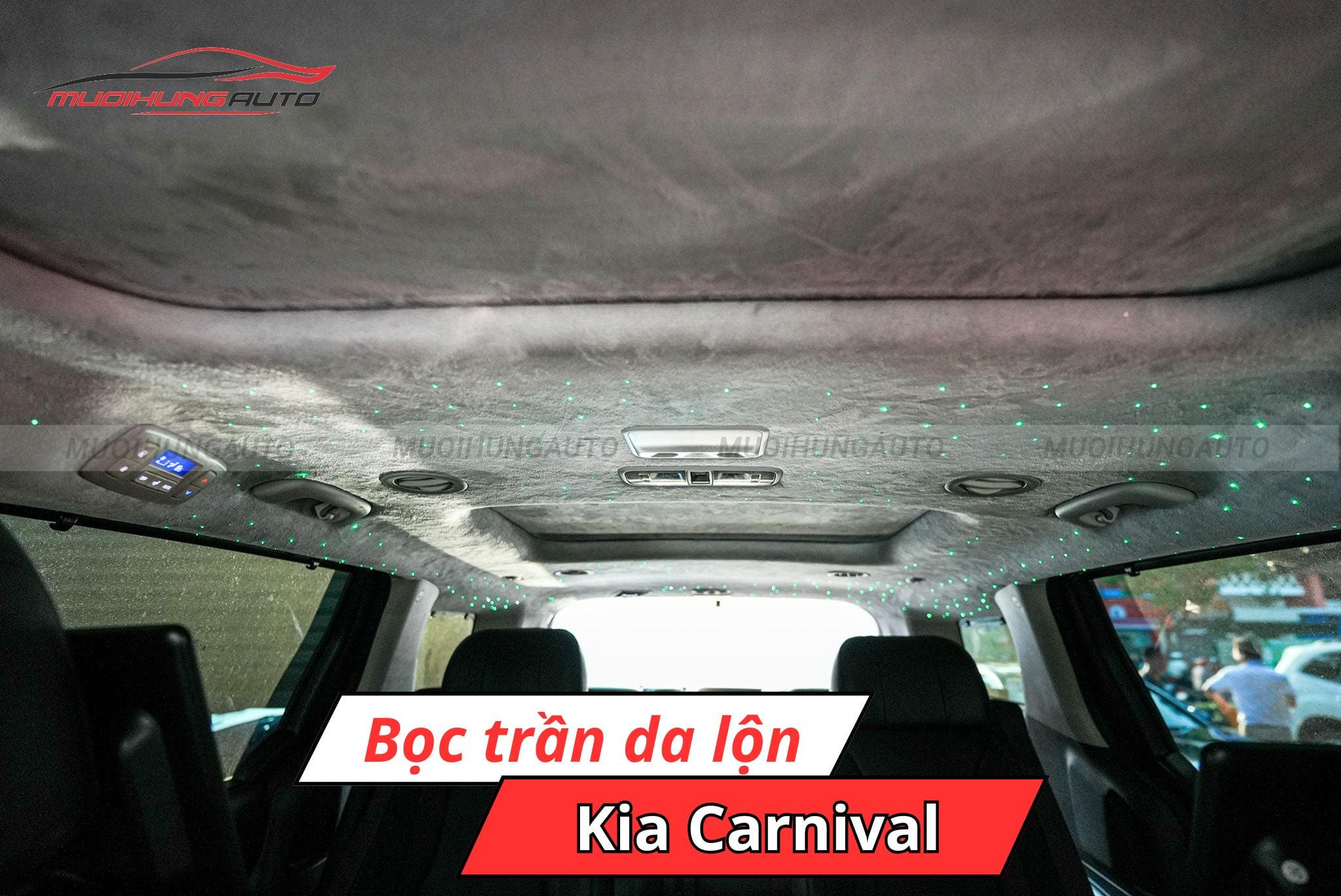 Bọc trần da lộn cho Kia Carnival