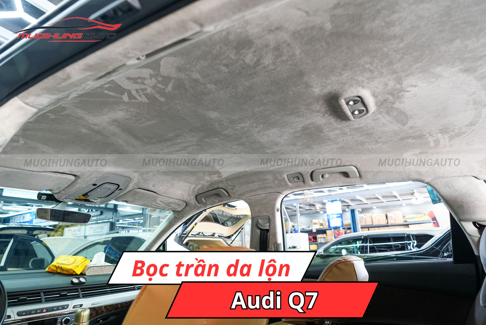 Bọc trần da lộn cho ô tô Audi Q7