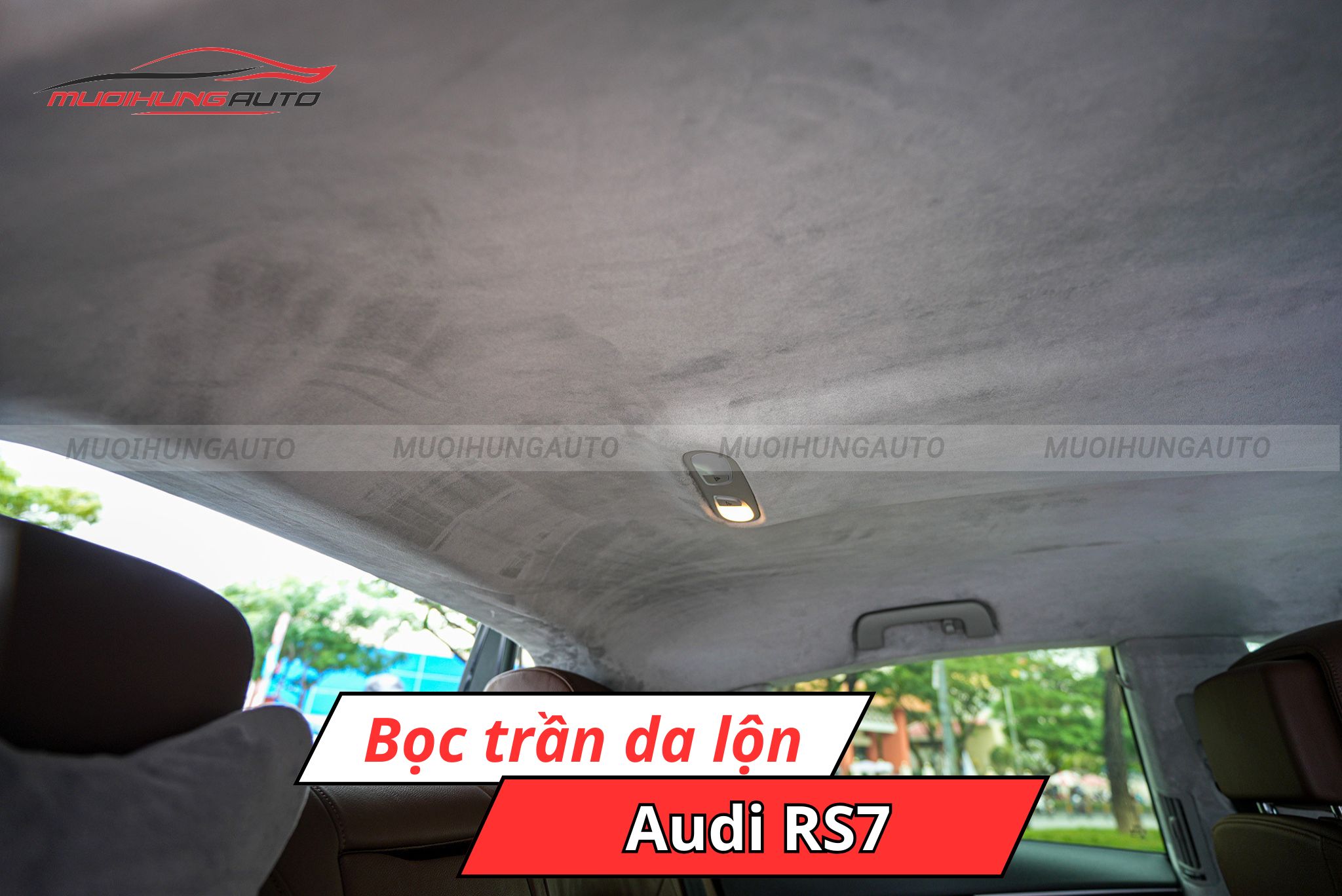Bọc trần da lộn xe Audi RS7