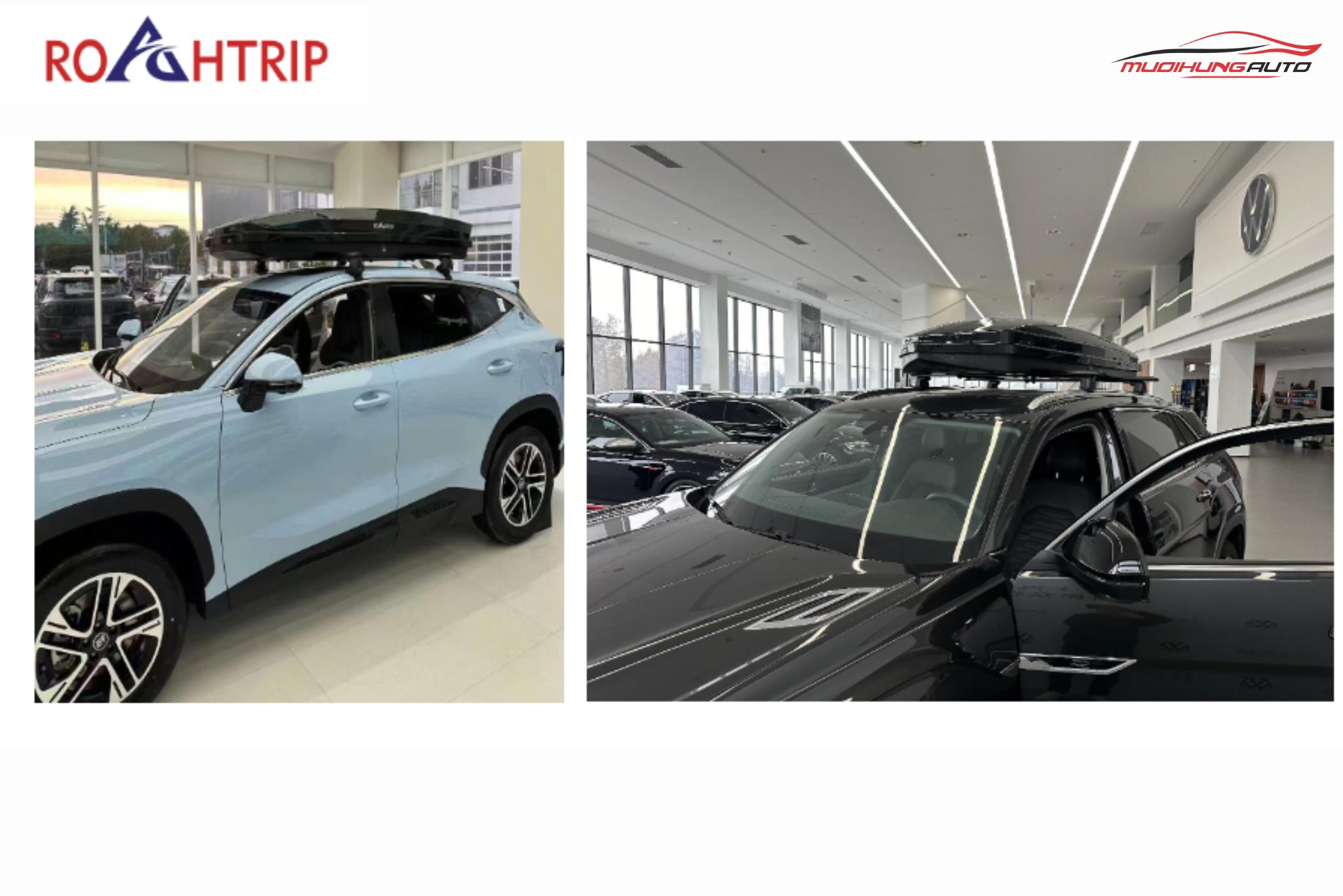 Cốp nóc ROAHTRIP được lắp đặt vừa vặn mui xe
