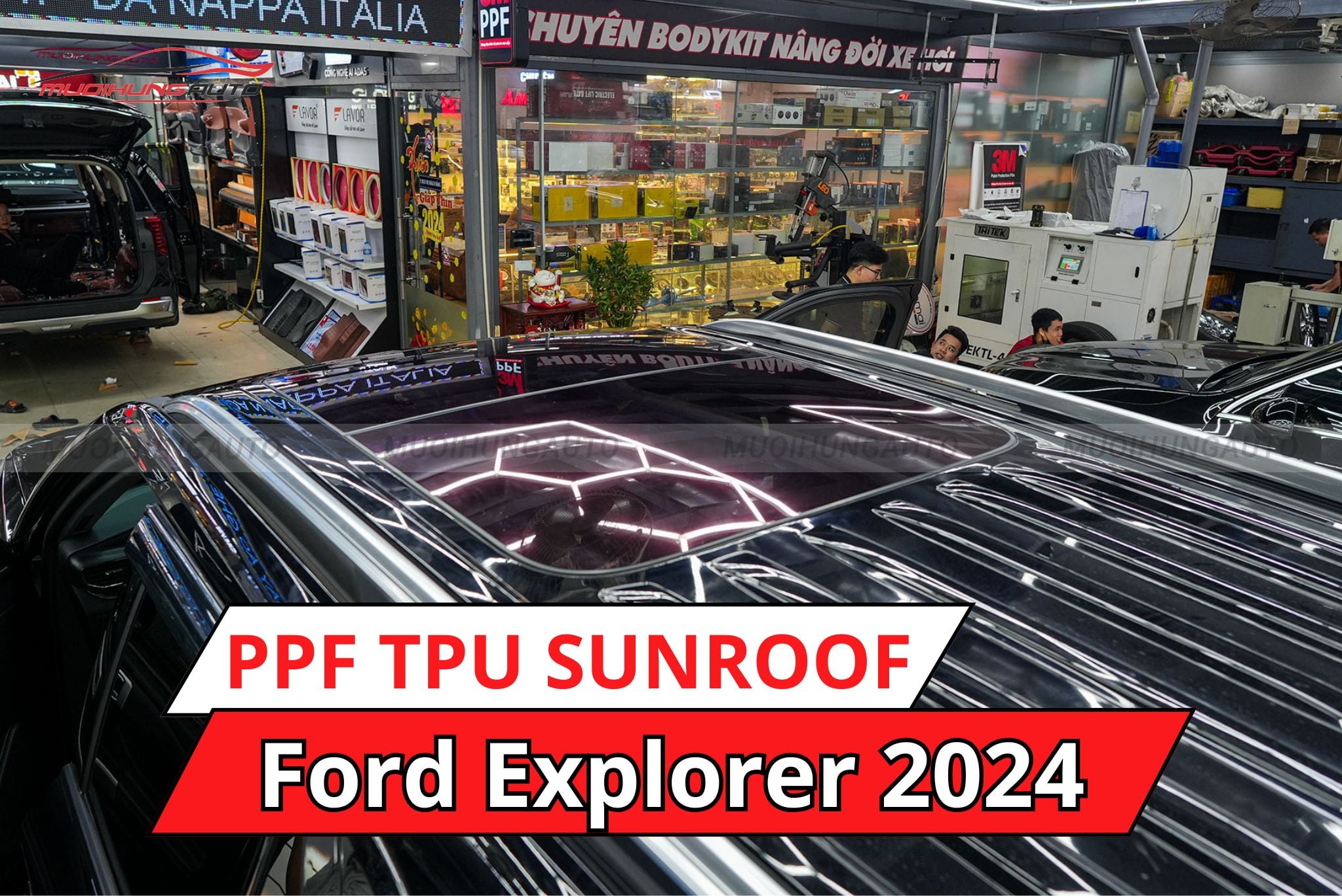 Dán phim PPF TPU Sunroof cách nhiệt cửa sổ trời cho Ford Explorer 2024