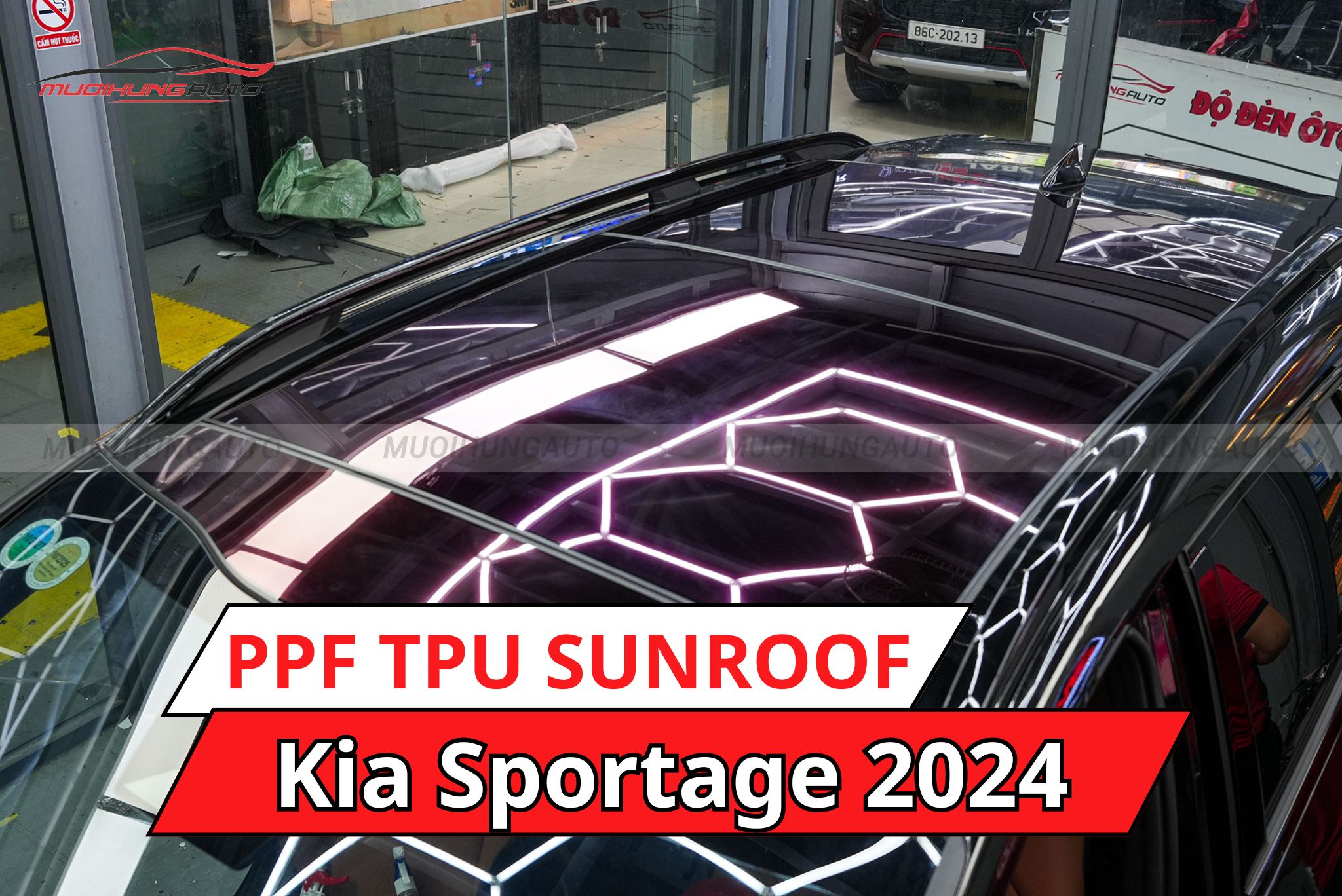 Dán phim PPF TPU SUNROOF cách nhiệt cửa sổ trời cho xe Kia Sportage 2024
