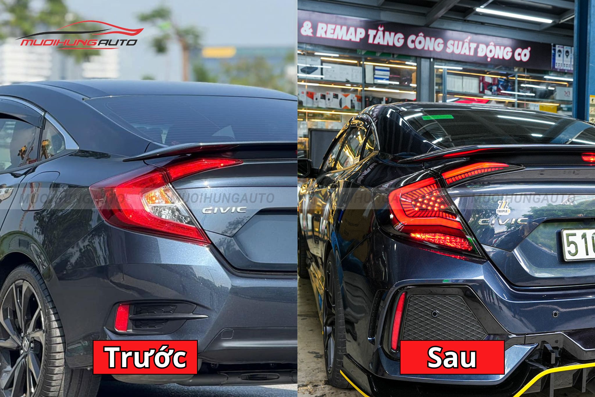 Đèn hậu nguyên cụm cho ô tô Honda Civic 2017-2019