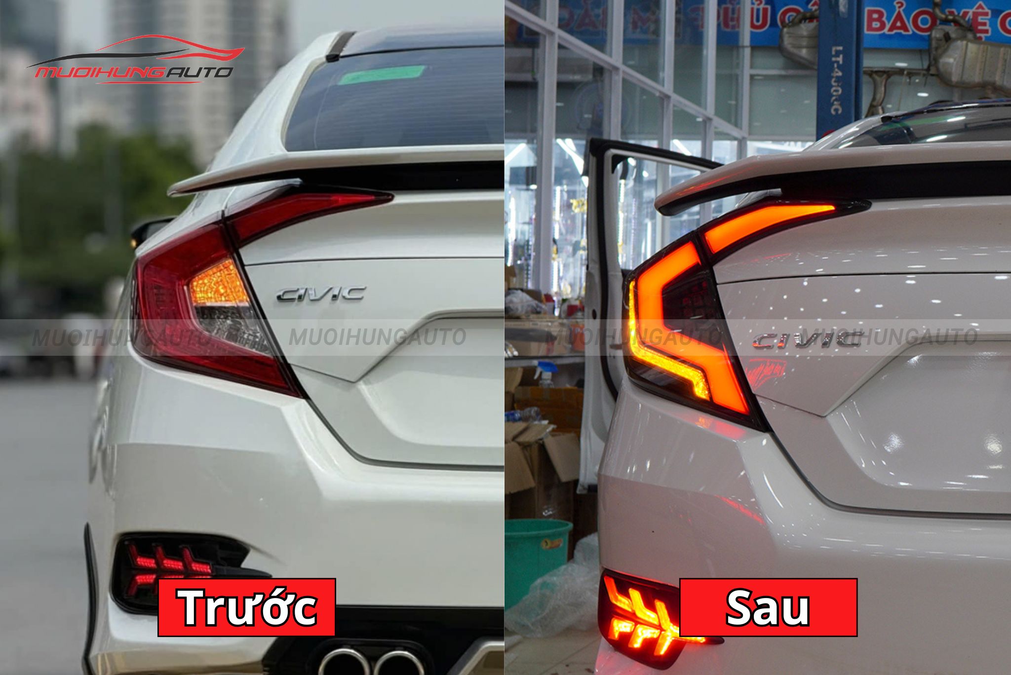 Đèn hậu nguyên cụm cho xe Honda Civic 2016-2021