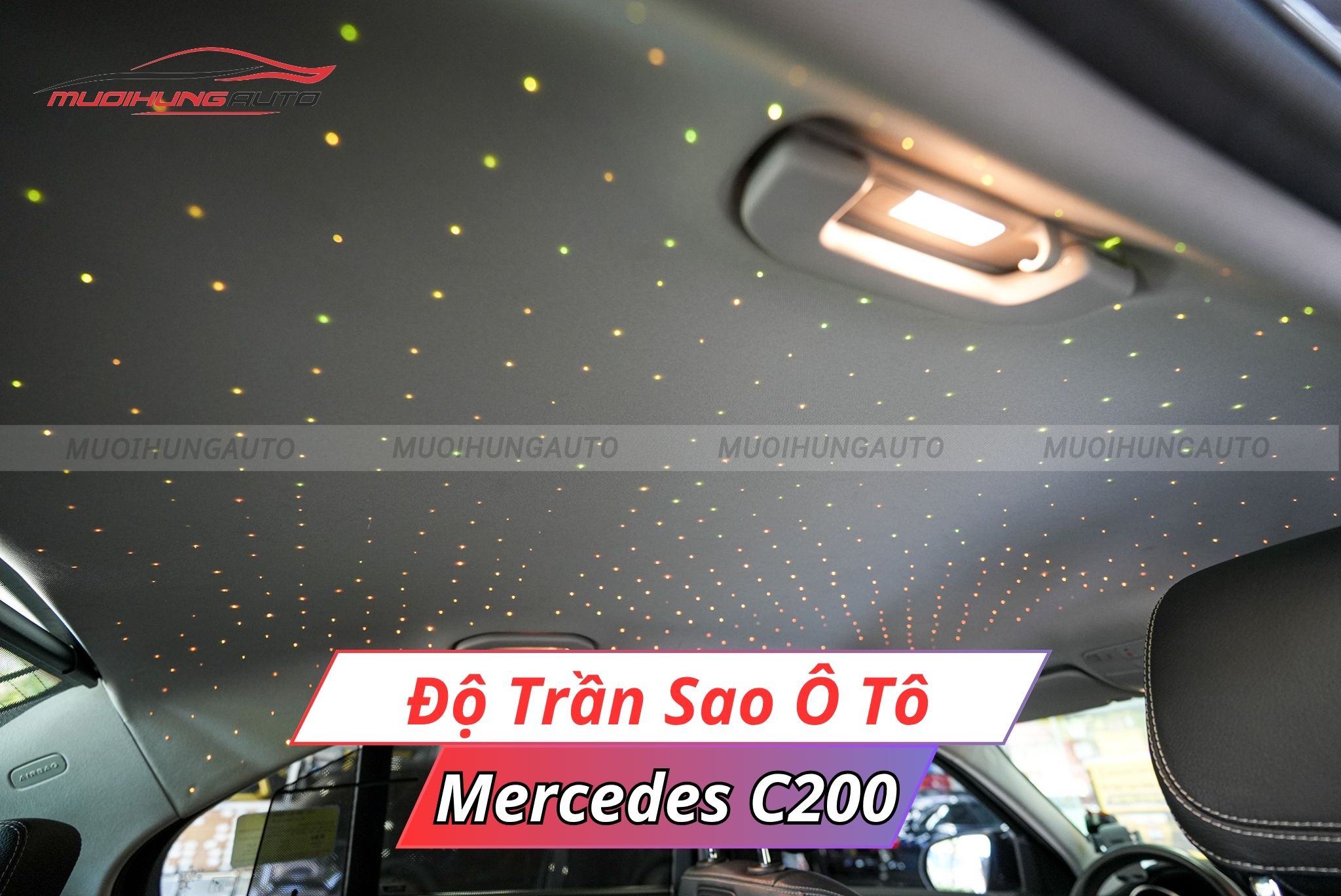 Đèn LED bầu trời sao chiếu trần xe ô tô Mercedes C200
