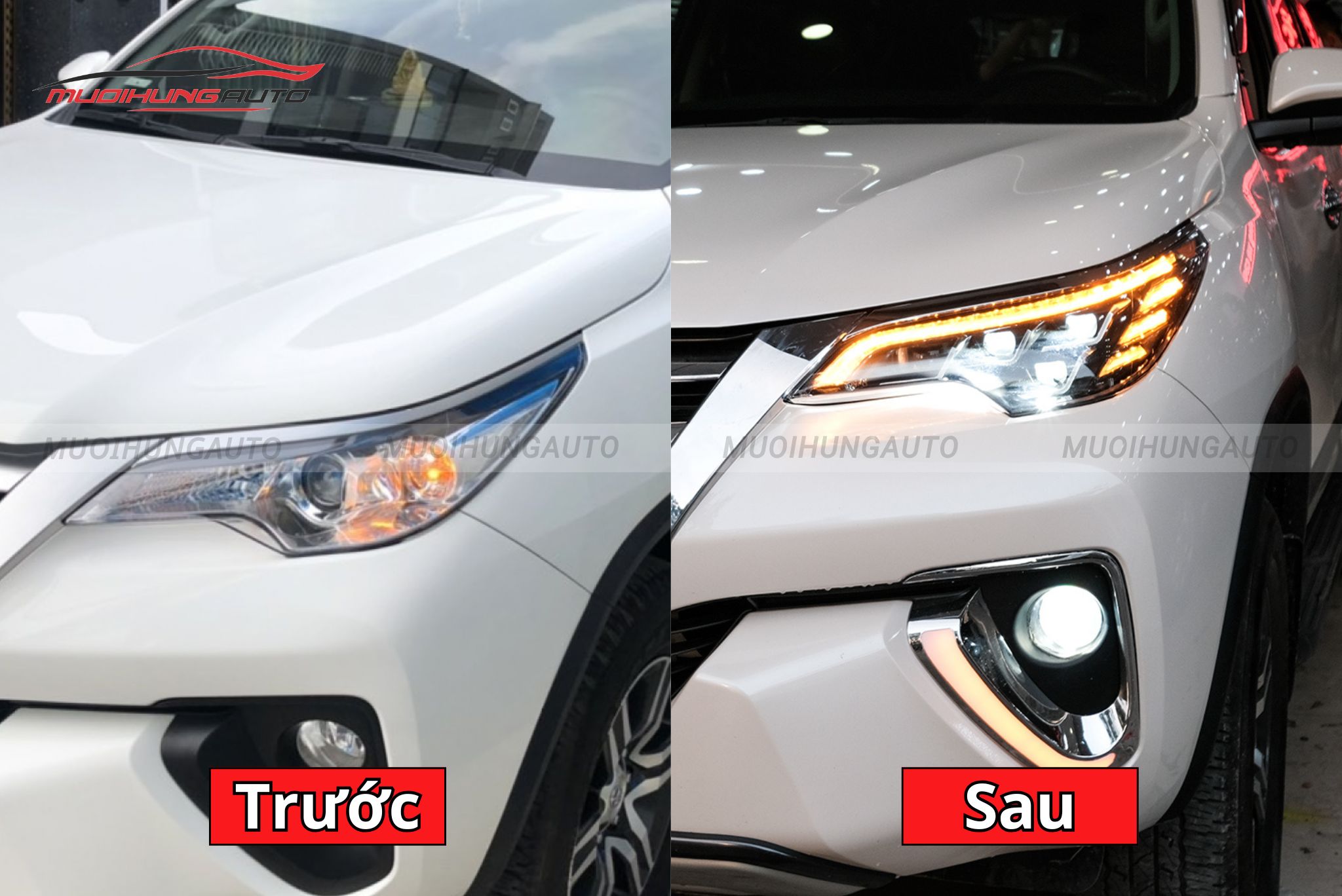 Đèn pha nguyên khối Toyota Fortuner
