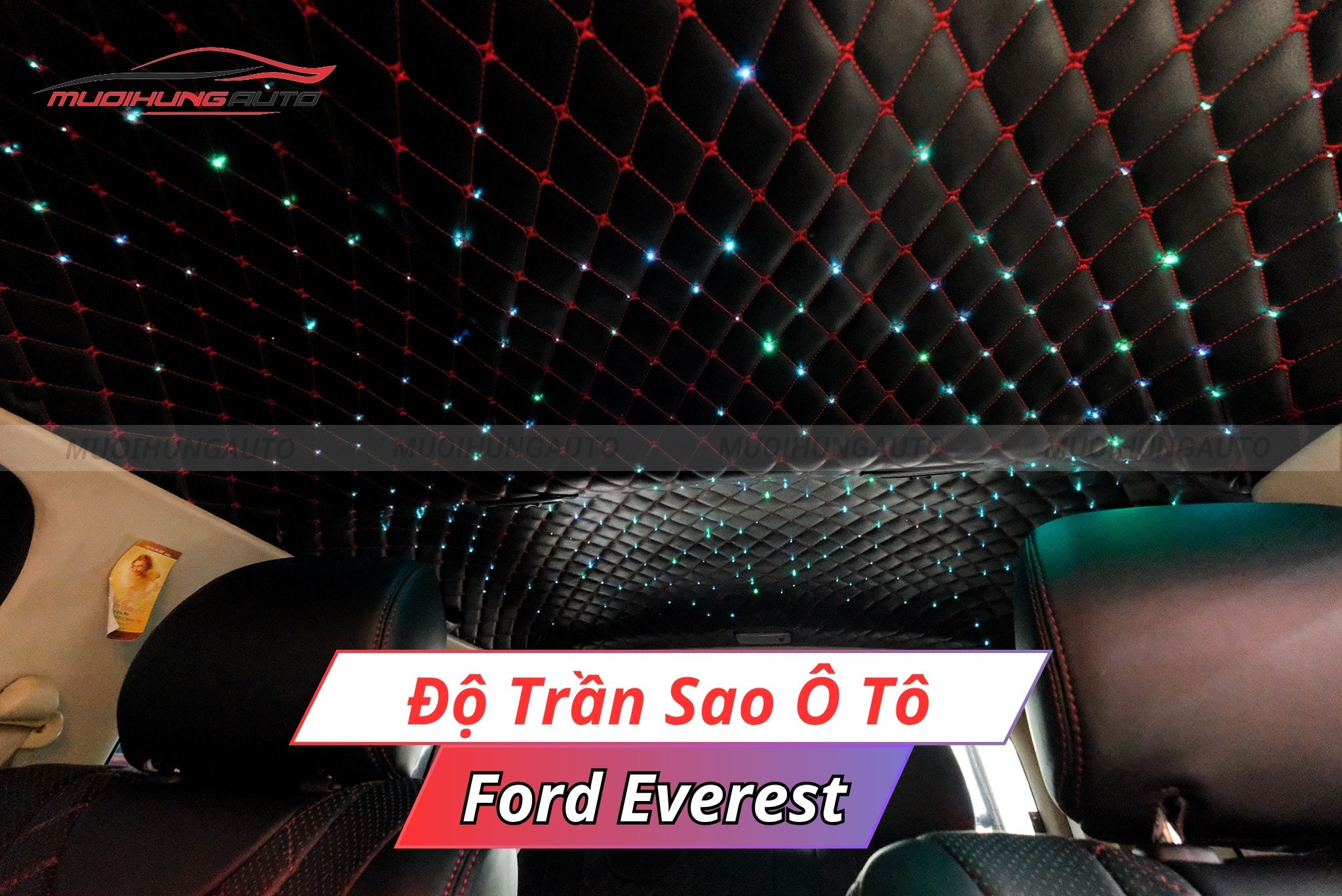 Độ đèn LED chiếu trần sao rơi Ford Everest