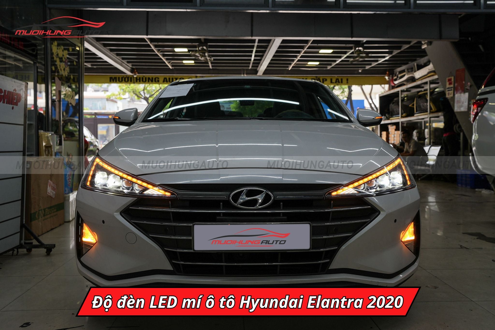 Độ đèn LED mí ô tô Hyundai Elantra 2020