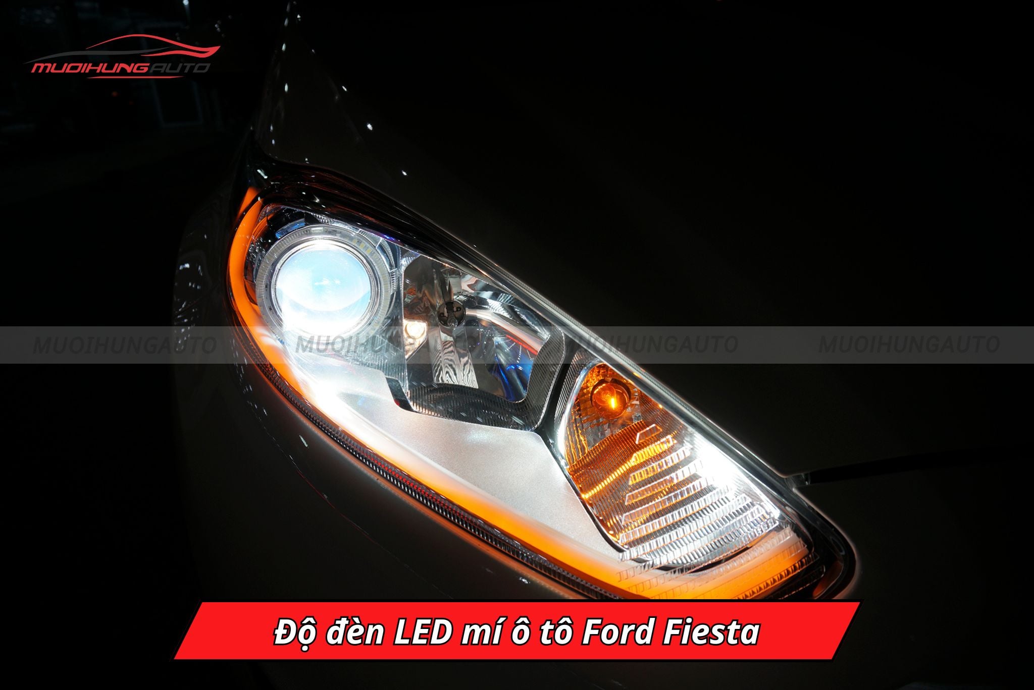 Độ đèn LED mí xe Ford Fiesta