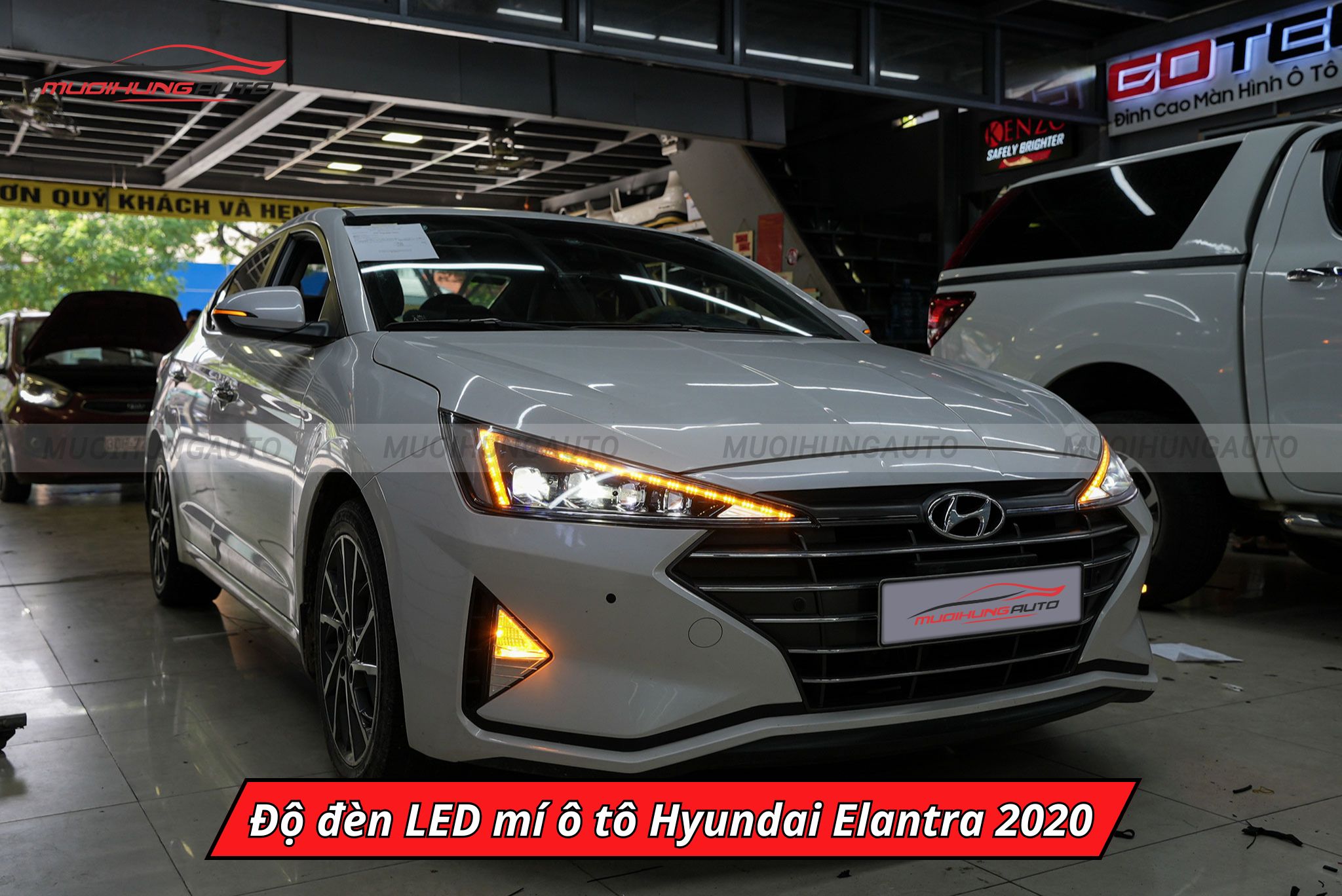 Độ đèn LED mí xe Hyundai Elantra 2020