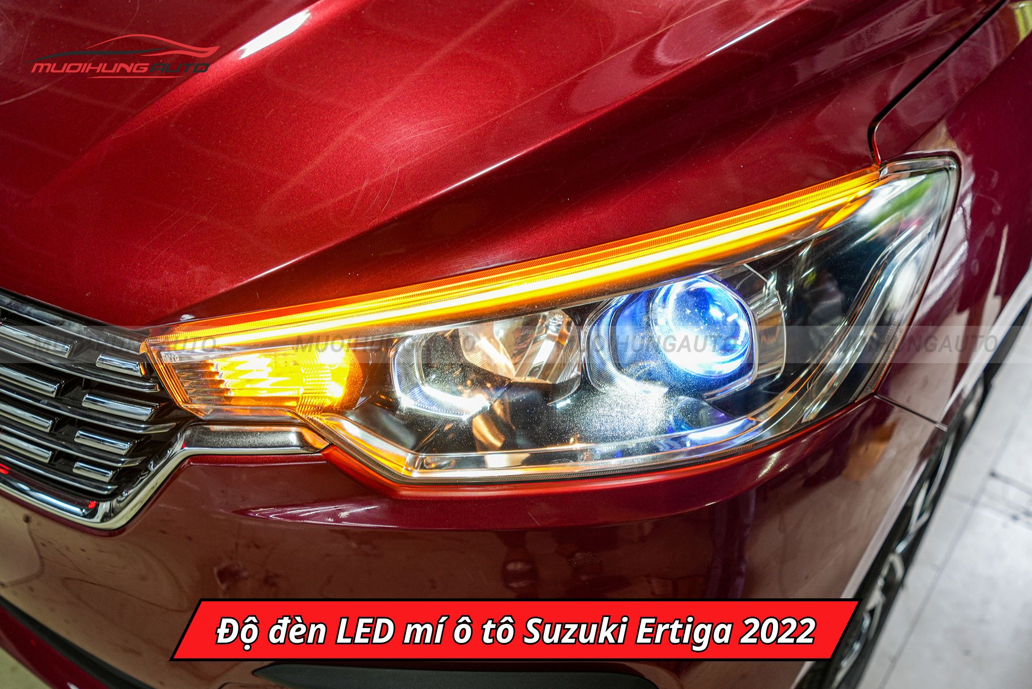 Độ đèn LED mí xe Suzuki Ertiga 2022
