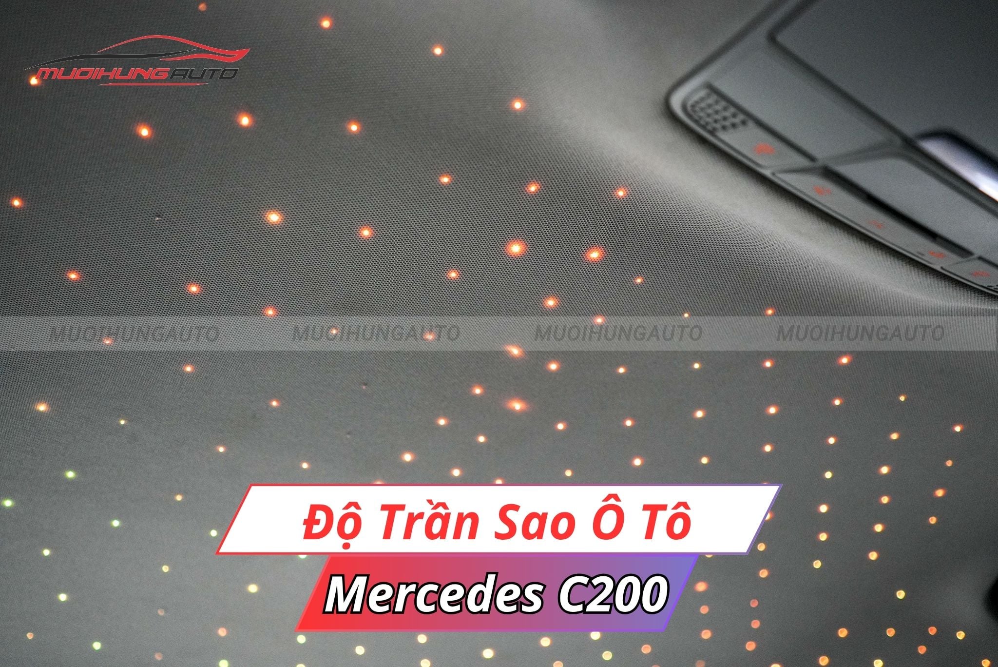 Độ đèn LED trần sao rơi cho xe Mercedes C200