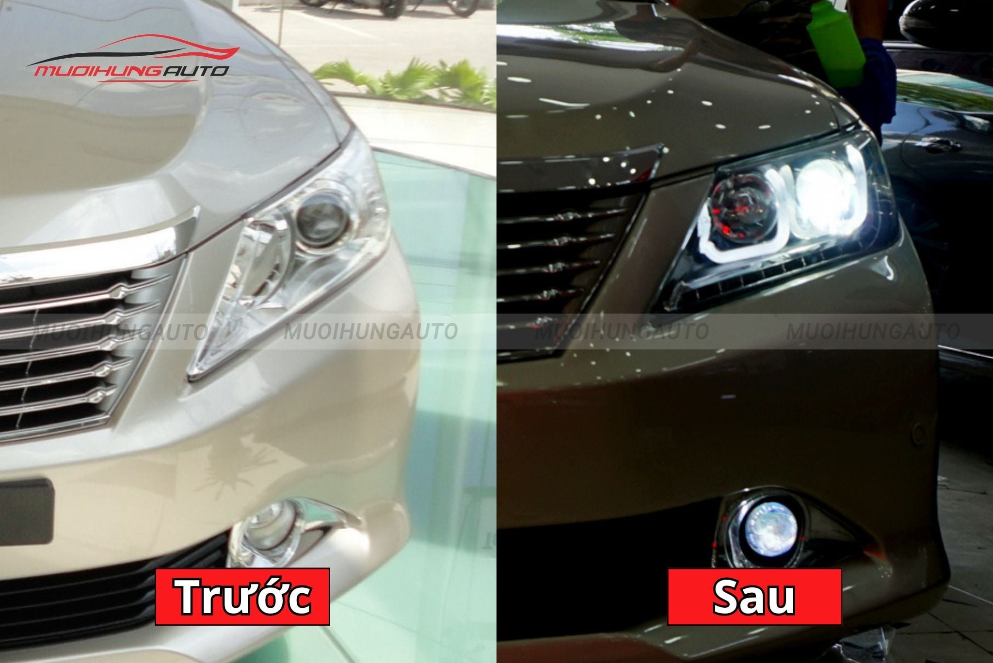 Độ đèn pha nguyên cụm cho xe Toyota Camry 2014