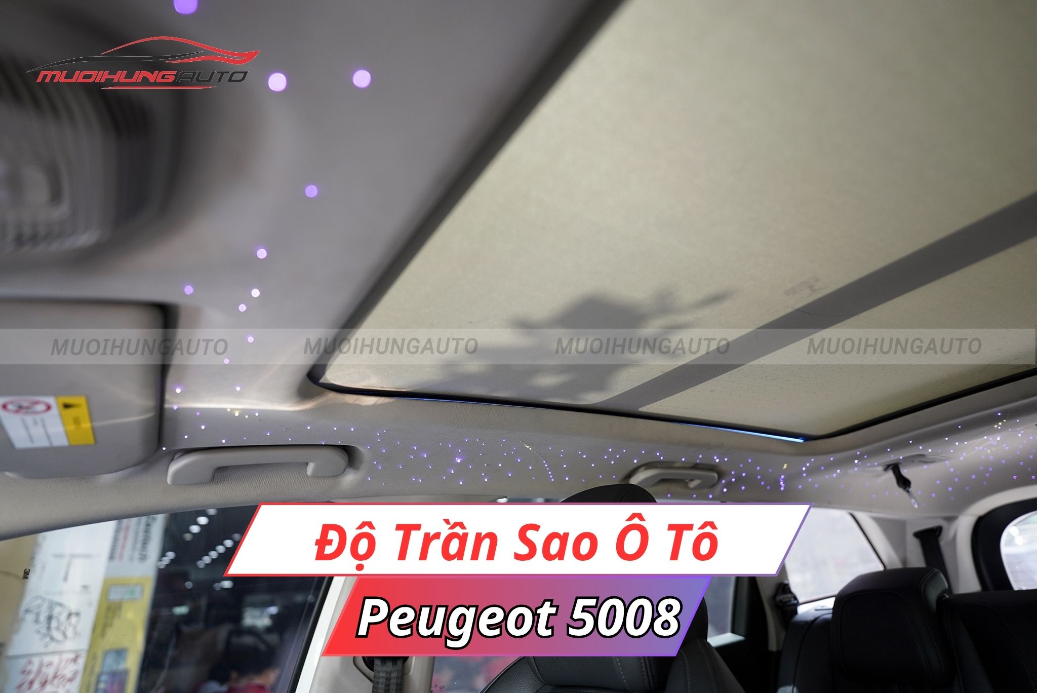 Độ đèn trần sao ô tô Peugeot 5008