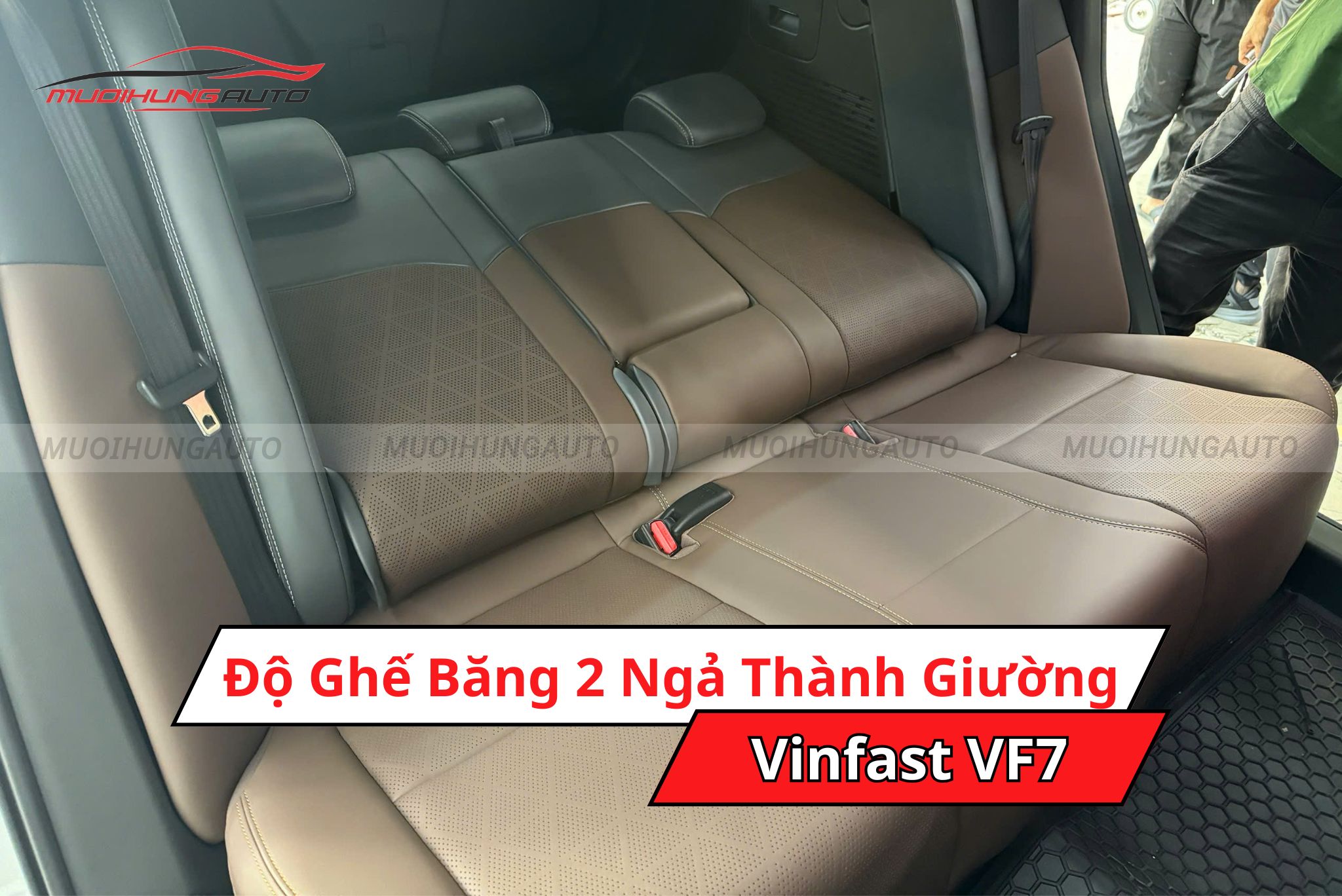 Độ ghế băng 2 ngả thành giường 180 độ xe Vinfast VF7
