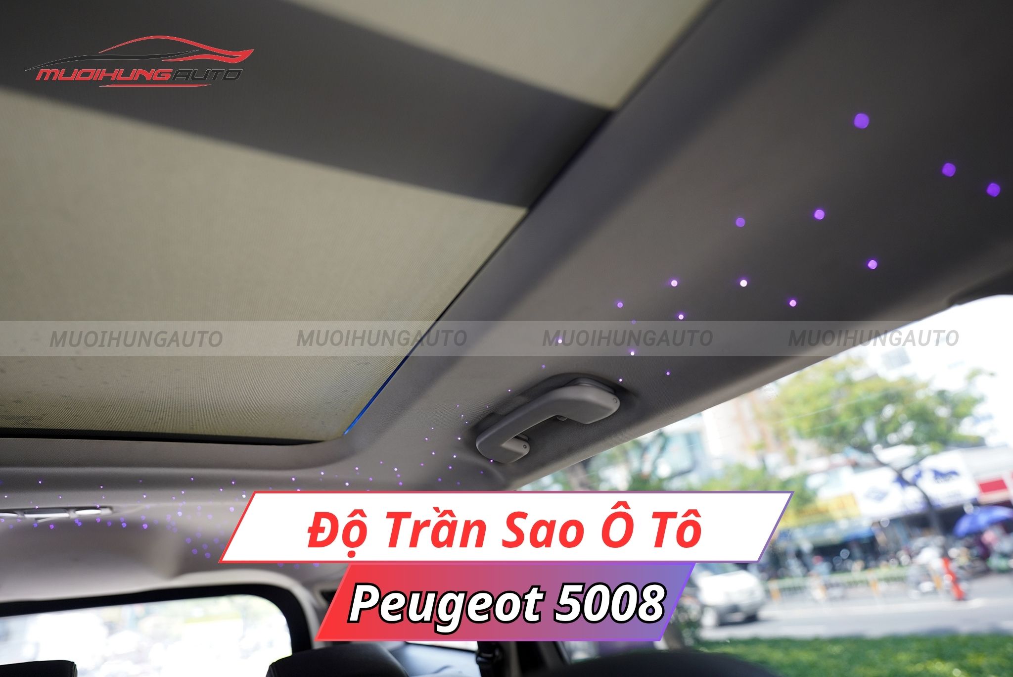Độ LED trần sao ô tô Peugeot 5008