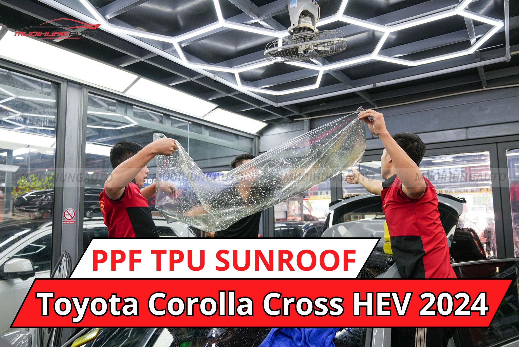 Dán phim PPF TPU SUNROOF cách nhiệt cửa sổ trời cho Toyota Corolla Cross HEV 2024