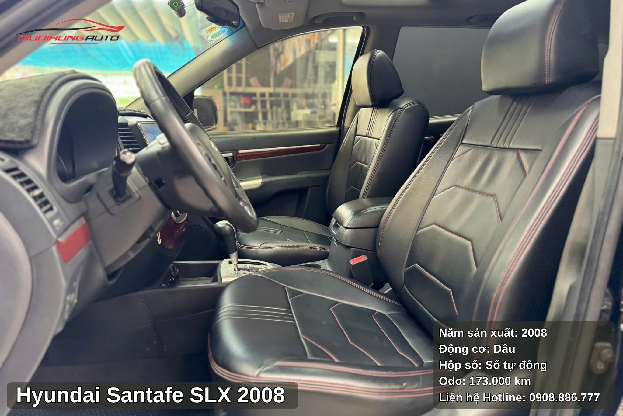 Ghế da nguyên bản trên xe Hyundai Santafe SLX 2008