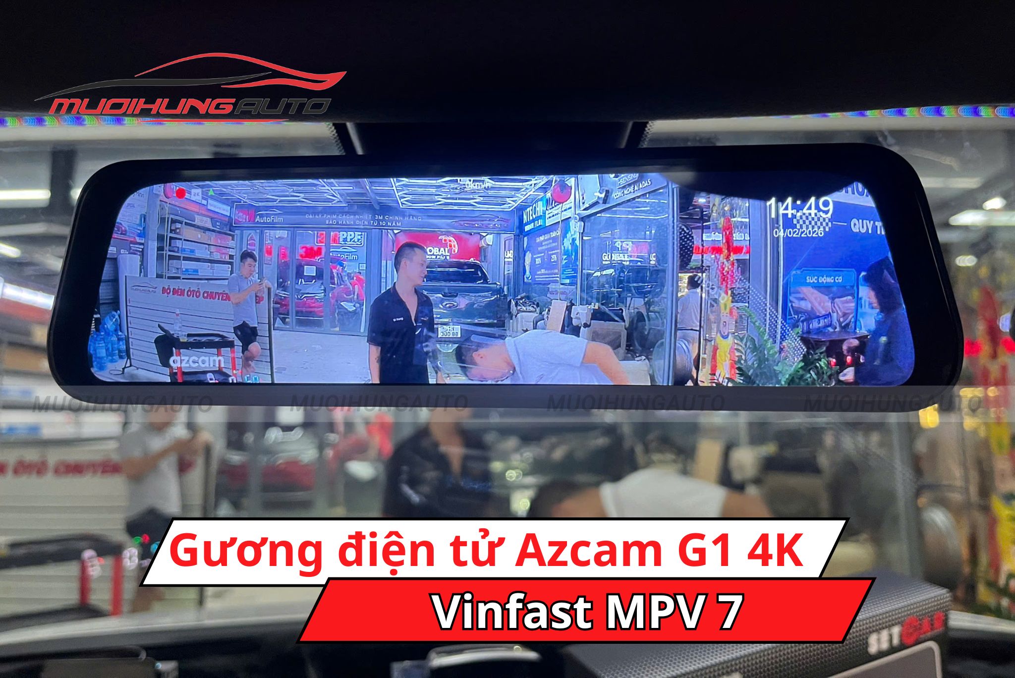 Gương điện tử AZCam G1 4K ô tô Vinfast MPV 7