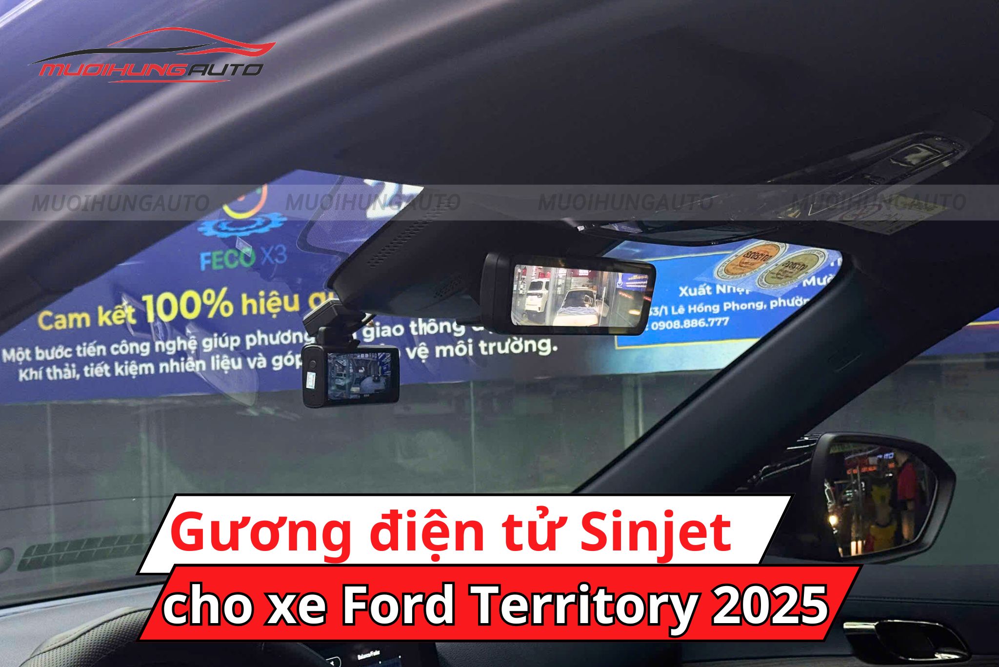 Gương điện tử Sinjet H10 cho ô tô Ford Territory 2025