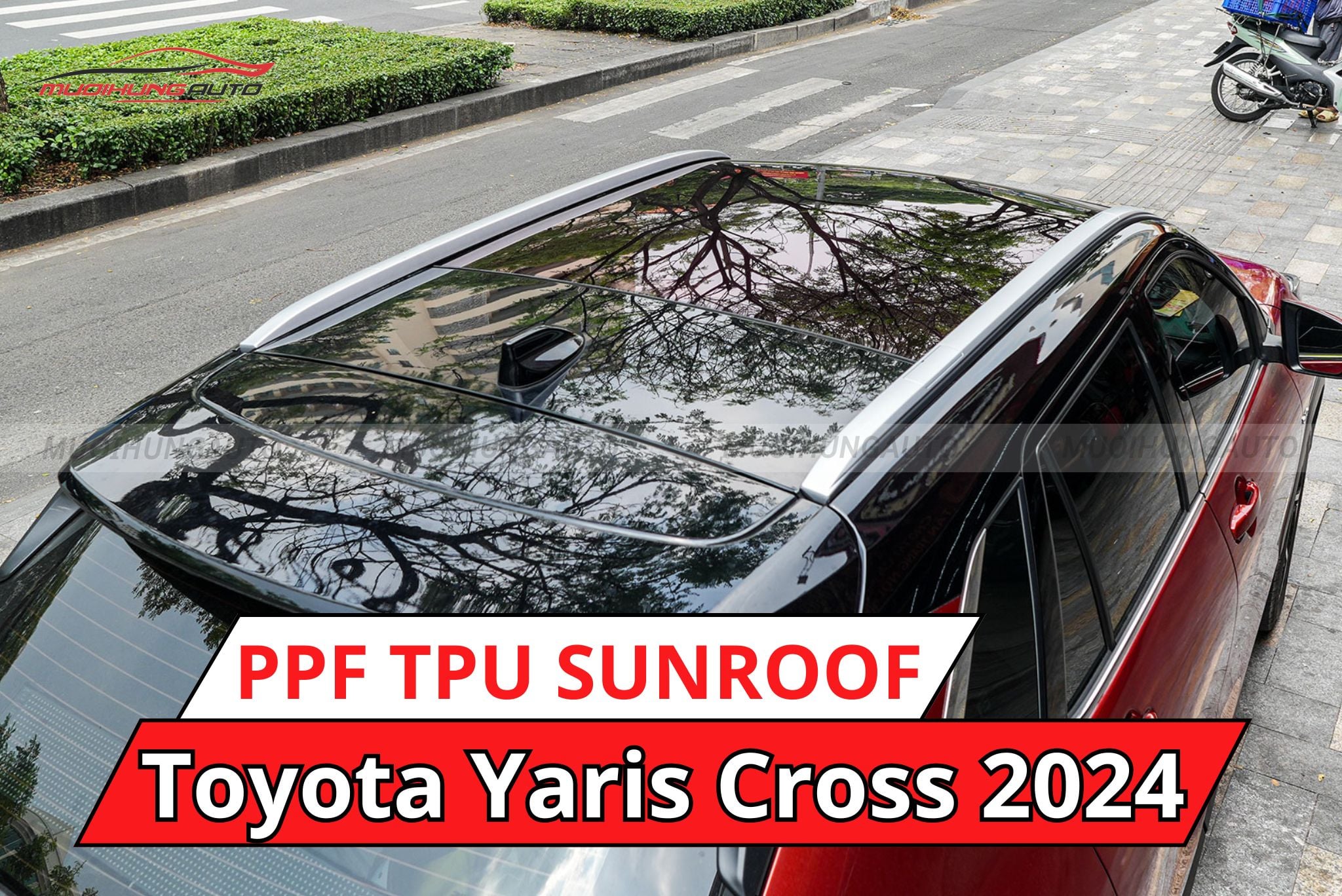 Dán phim PPF TPU Sunroof cách nhiệt cửa sổ trời cho Toyota Yaris Cross 2024