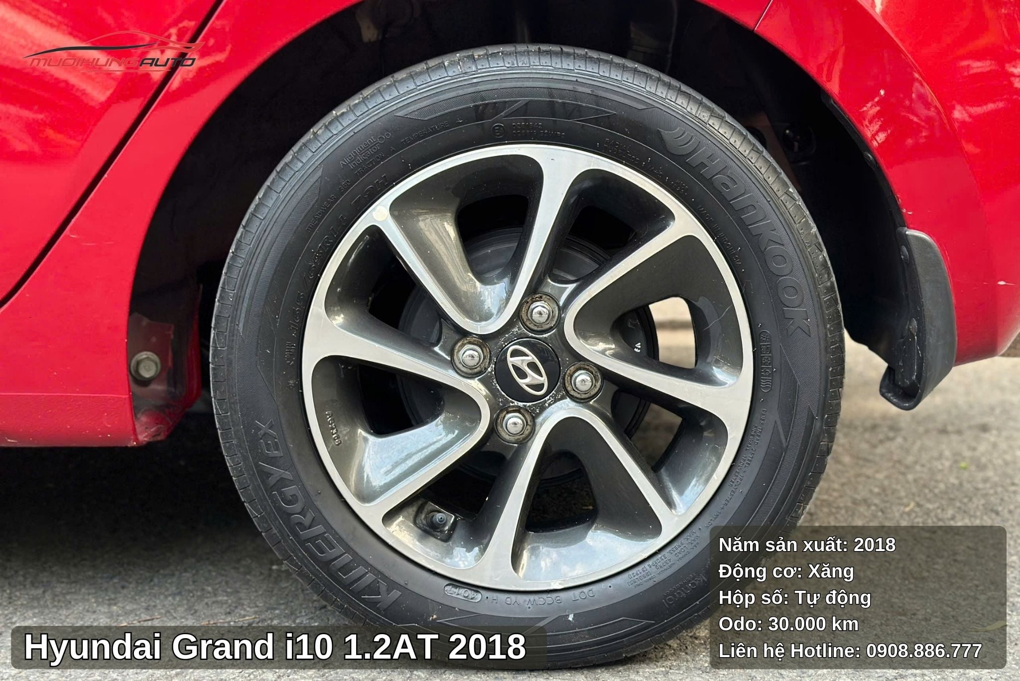 Hyundai Grand i10 1.2AT 2018 sở hữu bộ mâm đúc thể thao