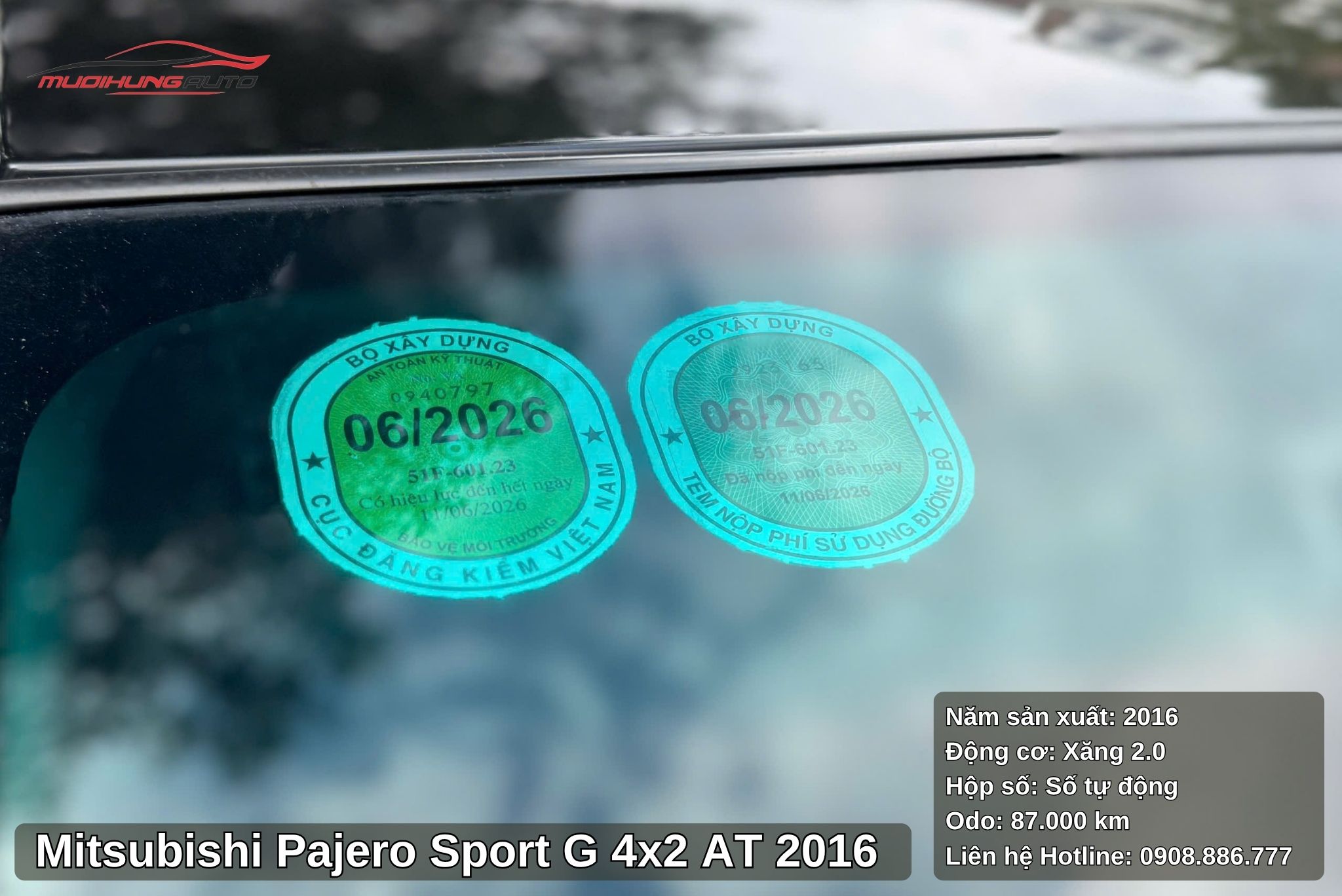 Mitsubishi Pajero Sport G 4x2 AT 2016 có thời hạn đăng kiểm đến tháng 6/2026