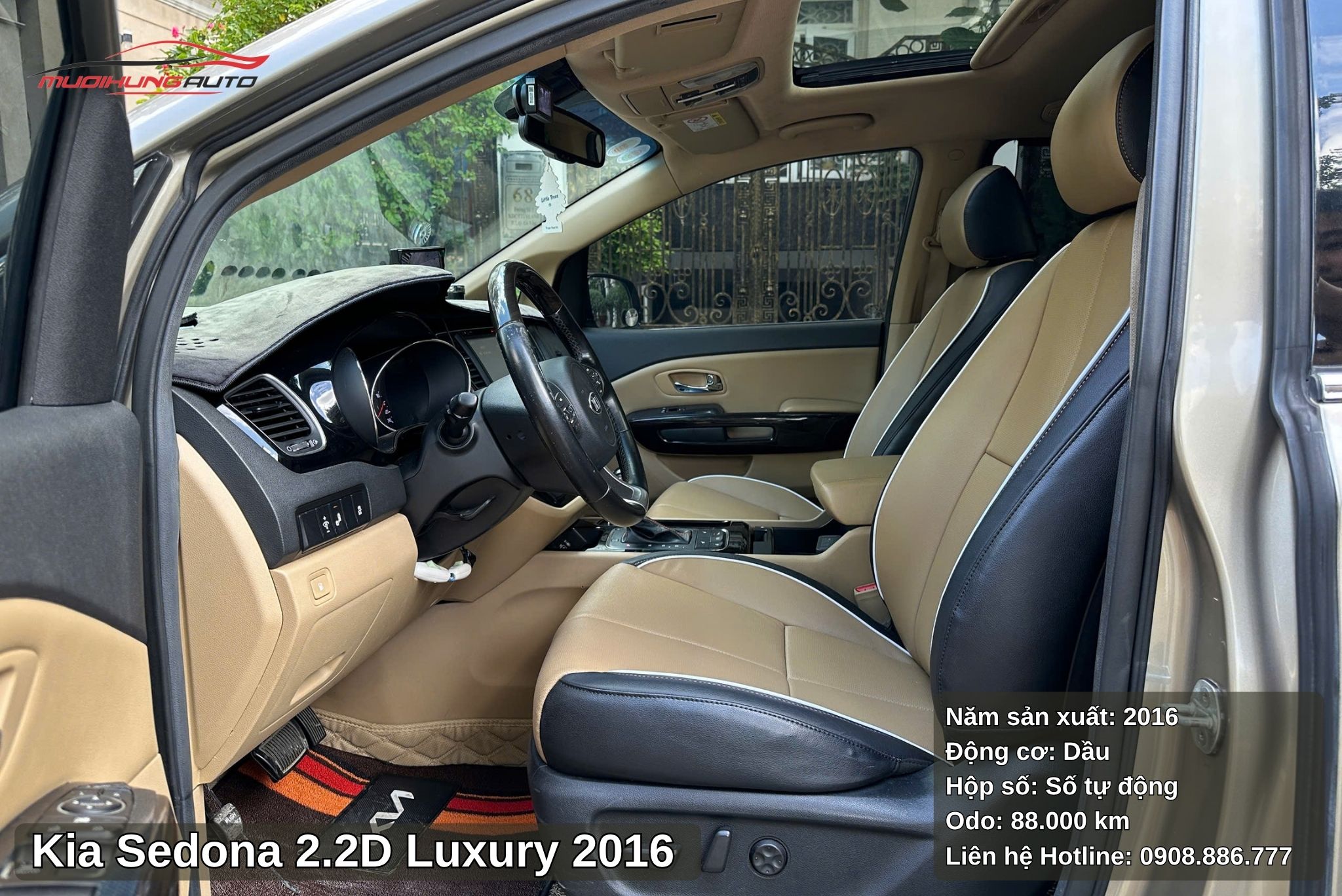 Kia Sedona 2.2D Luxury 2016 được trang bị ghế da cao cấp