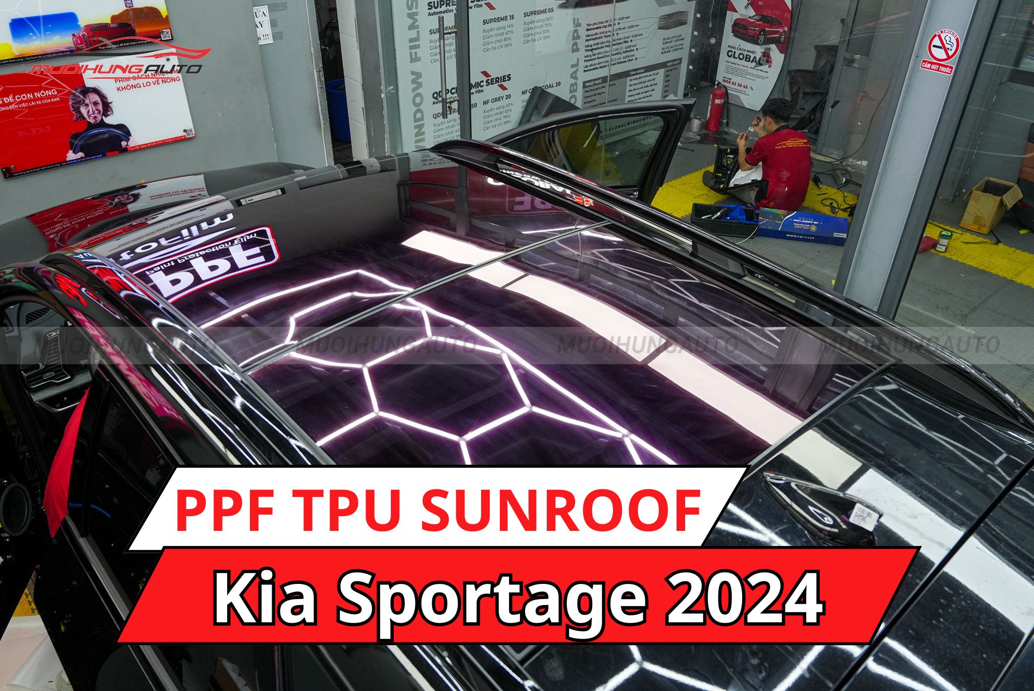 Kia Sportage 2024 dán phim PPF TPU SUNROOF cách nhiệt cửa sổ trời