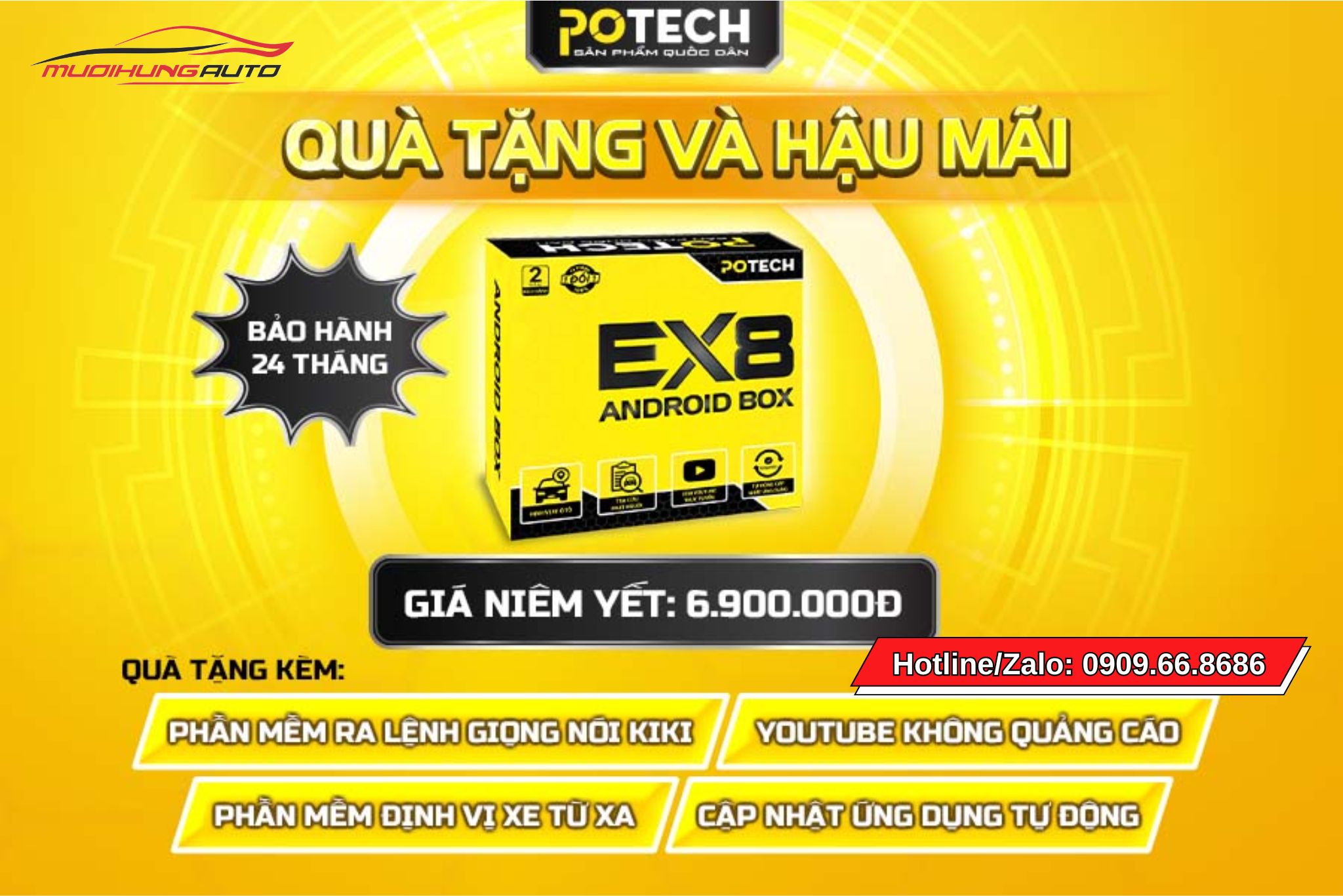 Lắp android box Potech EX8