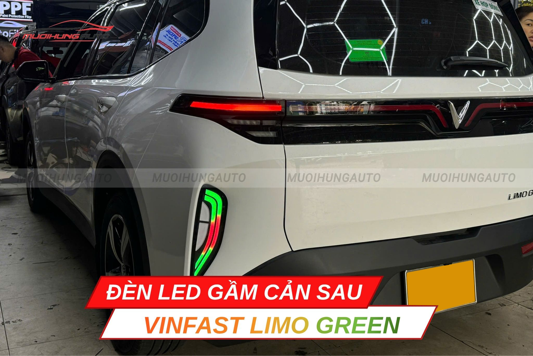 LED gầm cản sau ô tô Vinfast Limo Green
