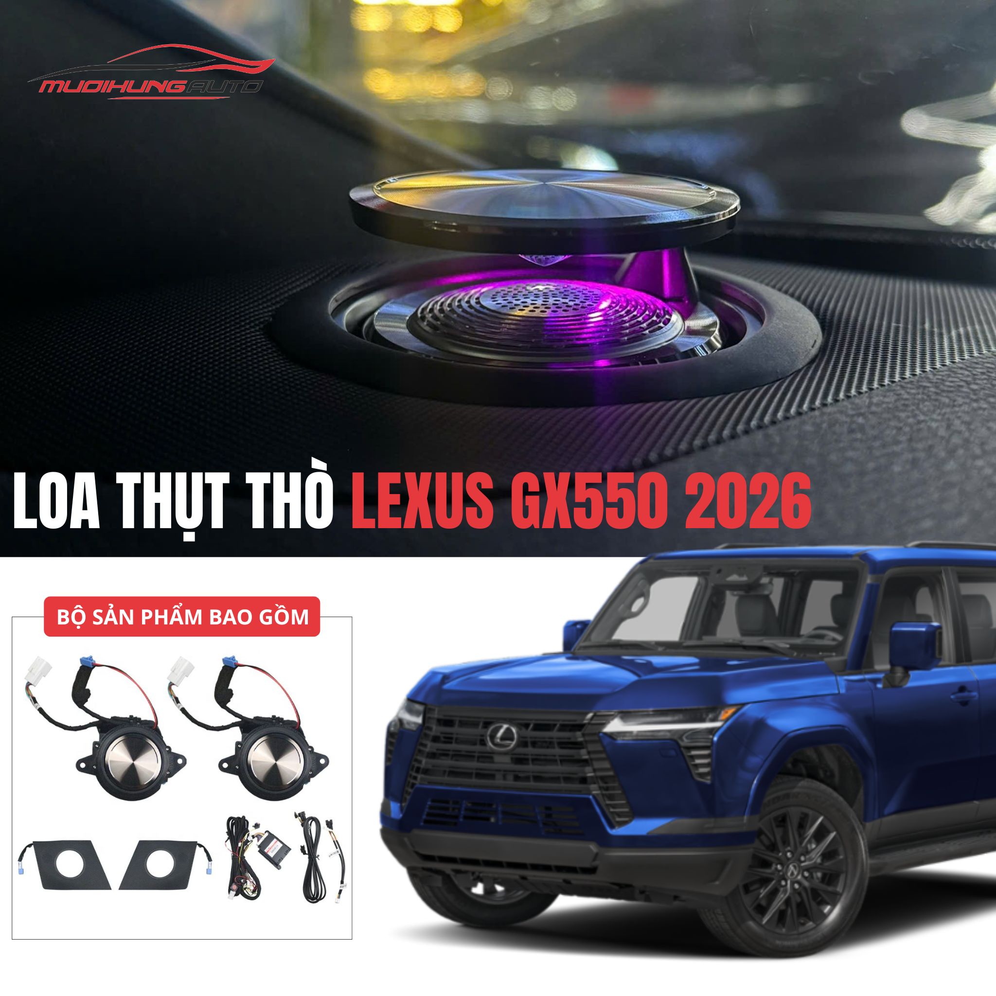 Loa thụt thò Lexus GX550 2026