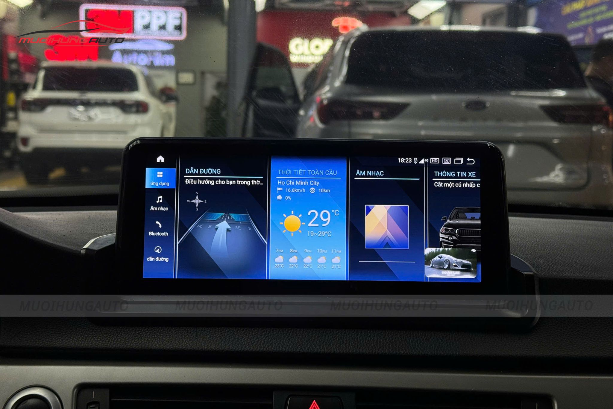 Màn hình Android tích hợp camera 360 độ cho xe BMW 330i 2007