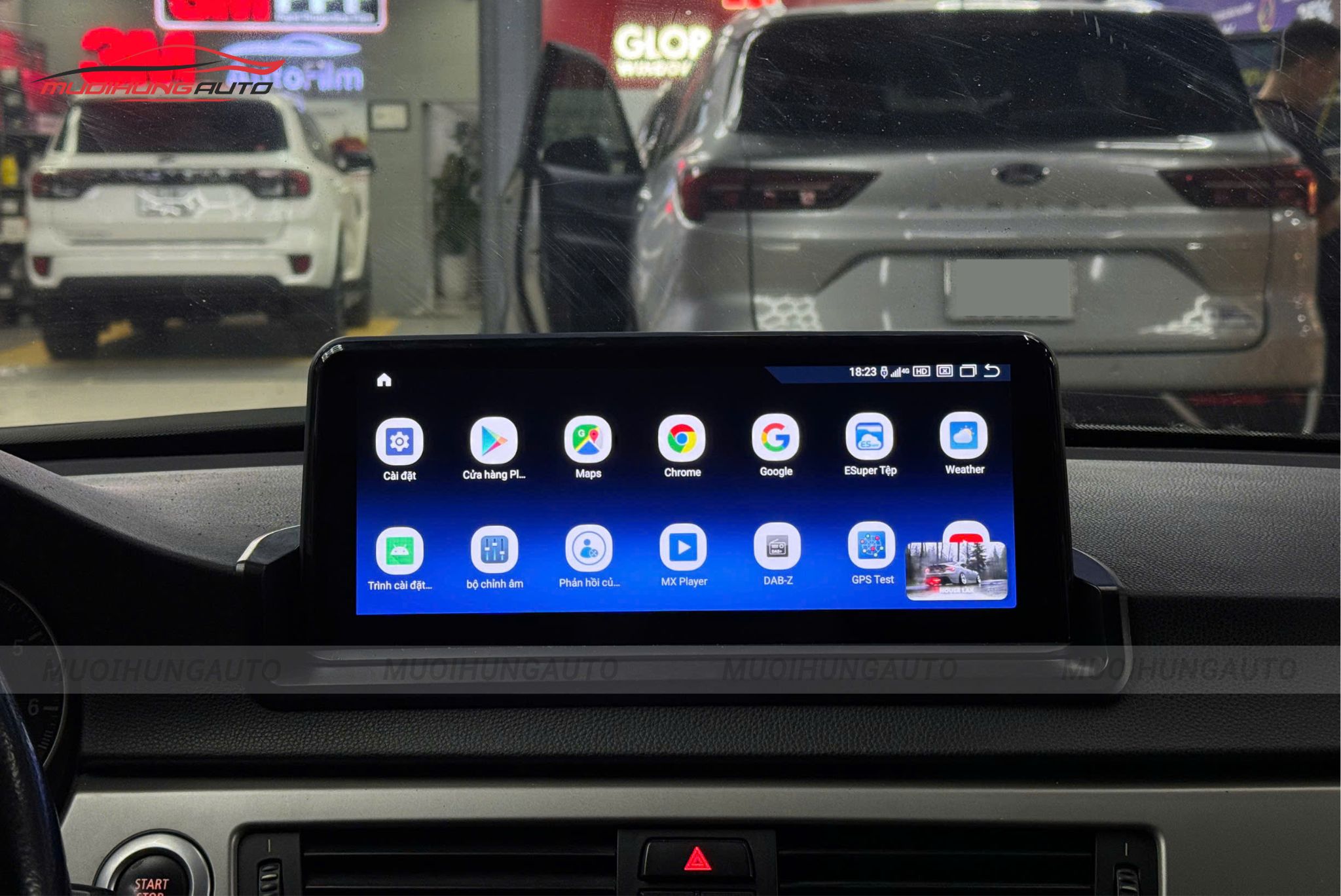 Màn hình Android tích hợp camera 360 độ ô tô BMW 330i 2007