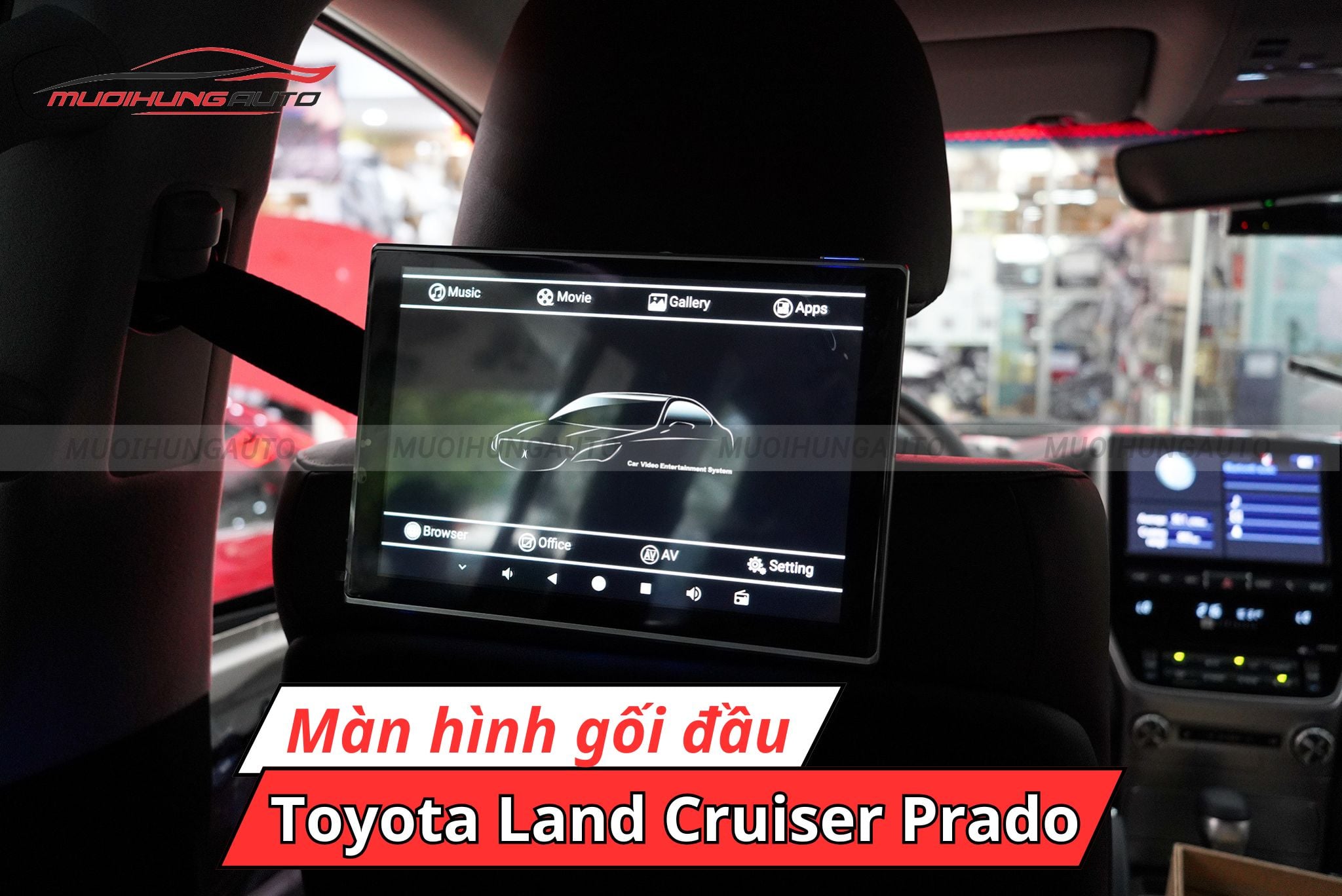 Màn hình gối đầu Android Toyota Land Cruiser Prado 2021