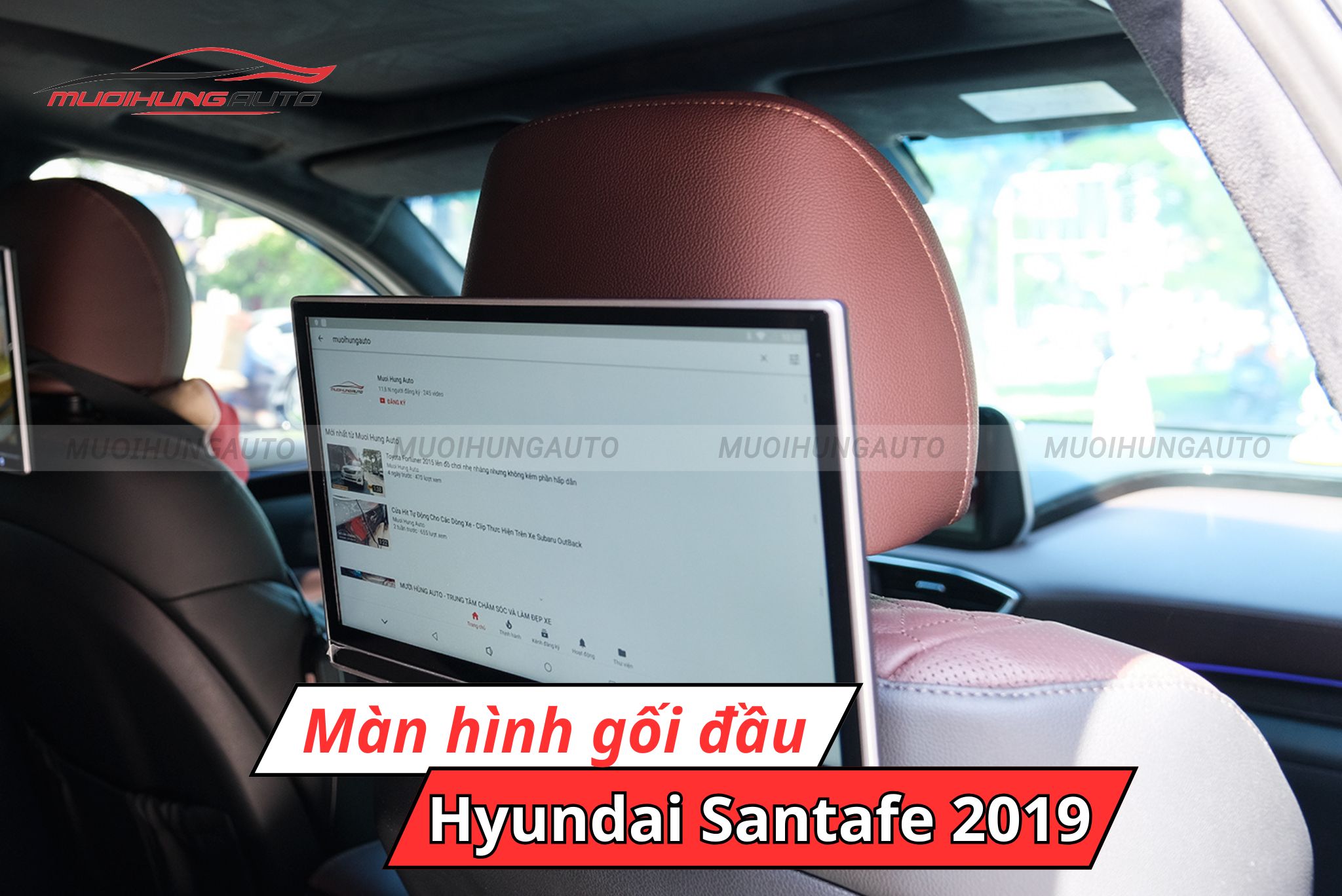 Màn hình gối đầu cho Hyundai Santafe 2019