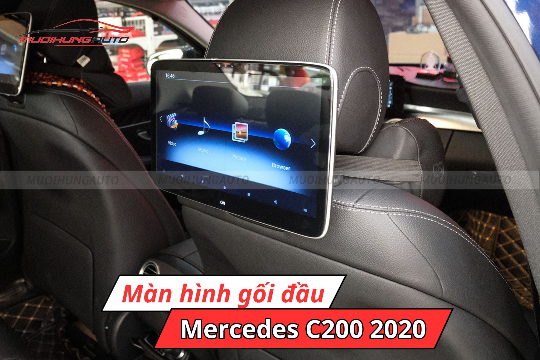 Màn hình gối đầu cho Mercedes C200 2020