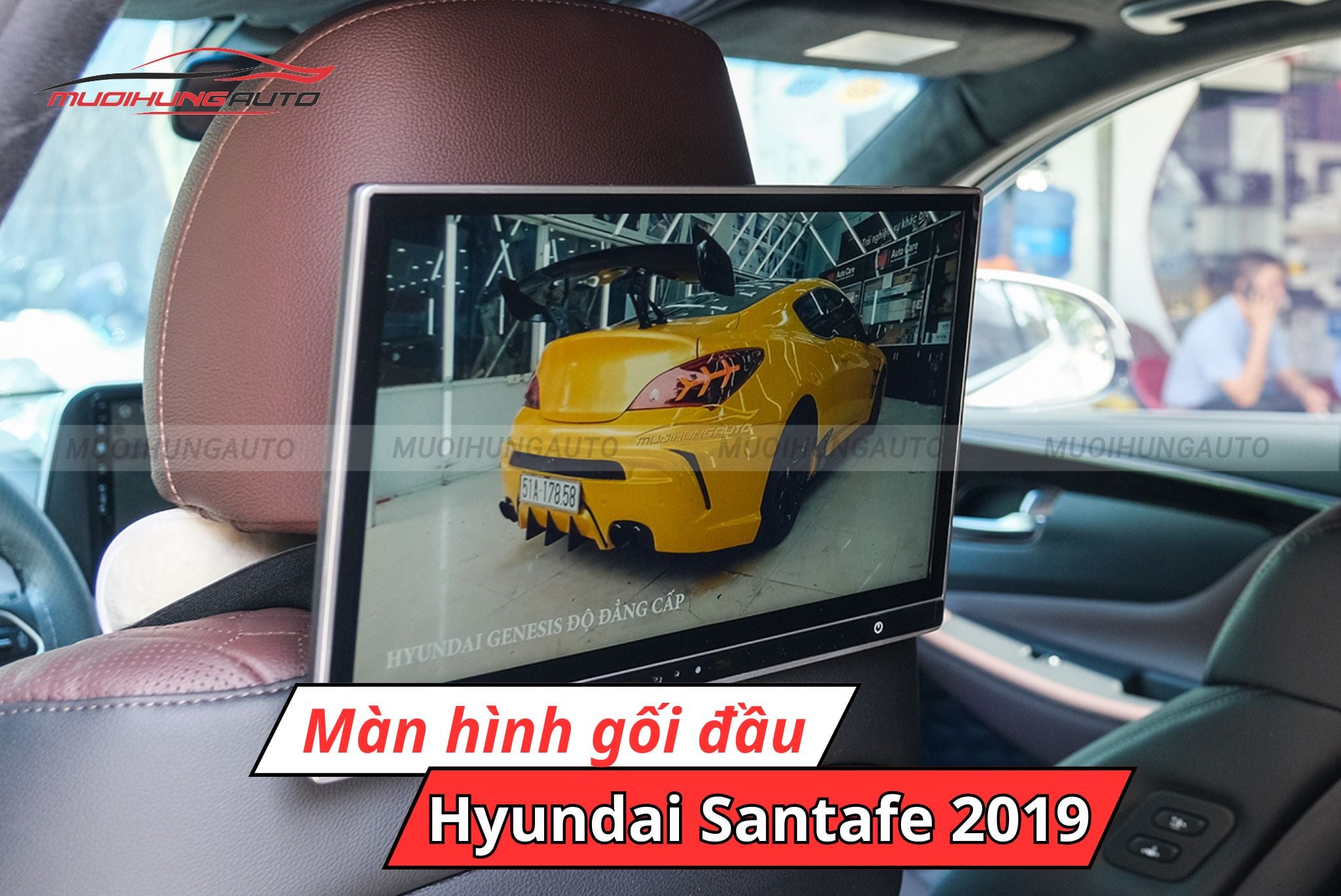 Màn hình gối đầu cho ô tô Hyundai Santafe 2019