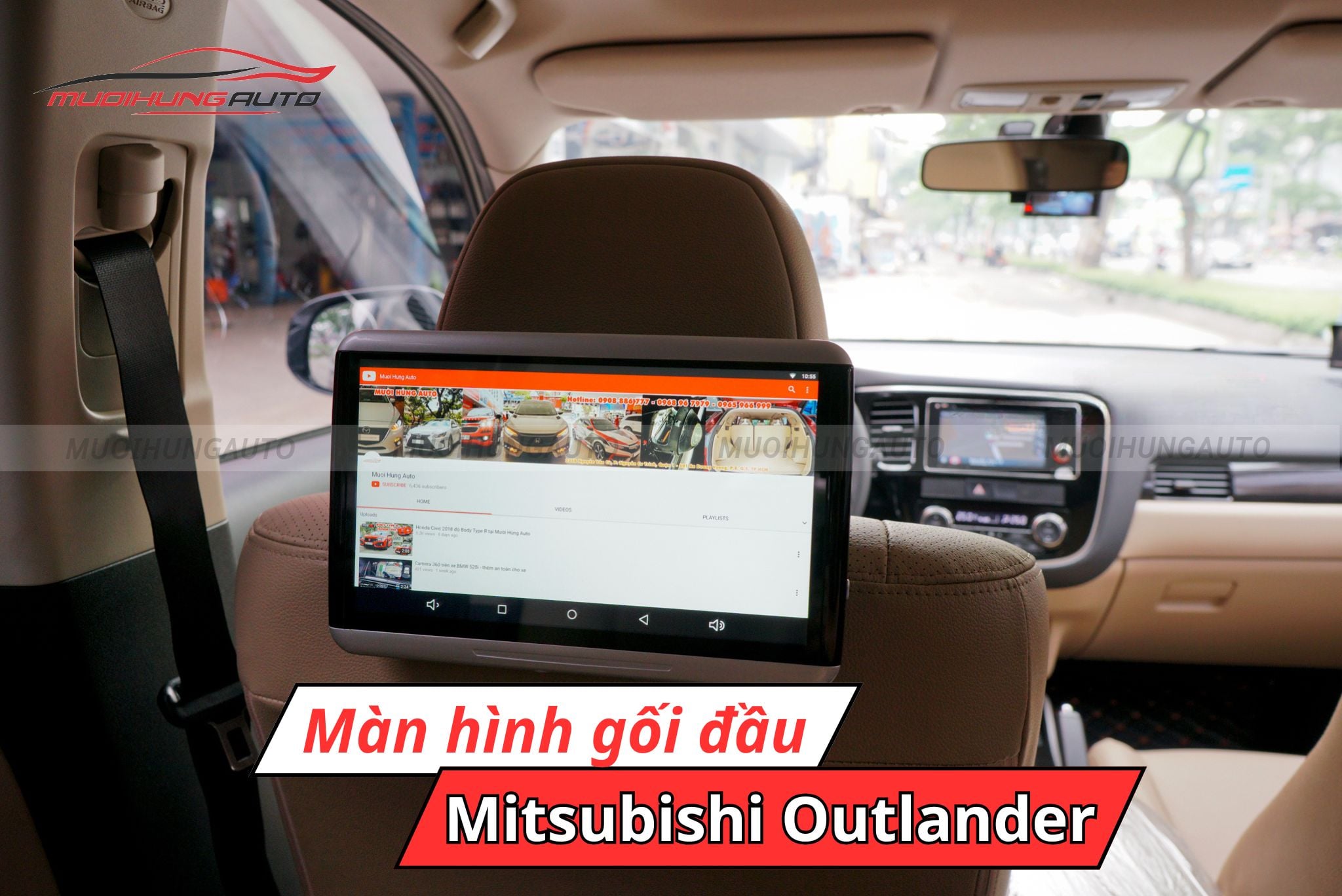 Màn hình gối đầu cho ô tô Mitsubishi Outlander