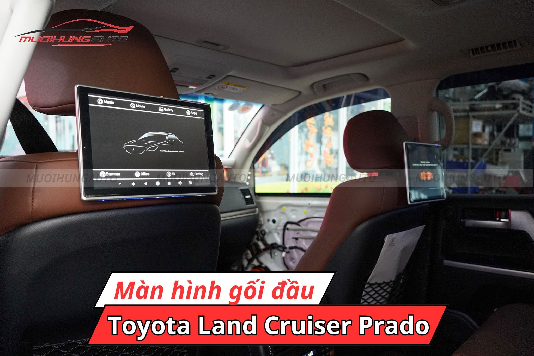 Màn hình gối đầu cho xe Toyota Land Cruiser Prado 2021