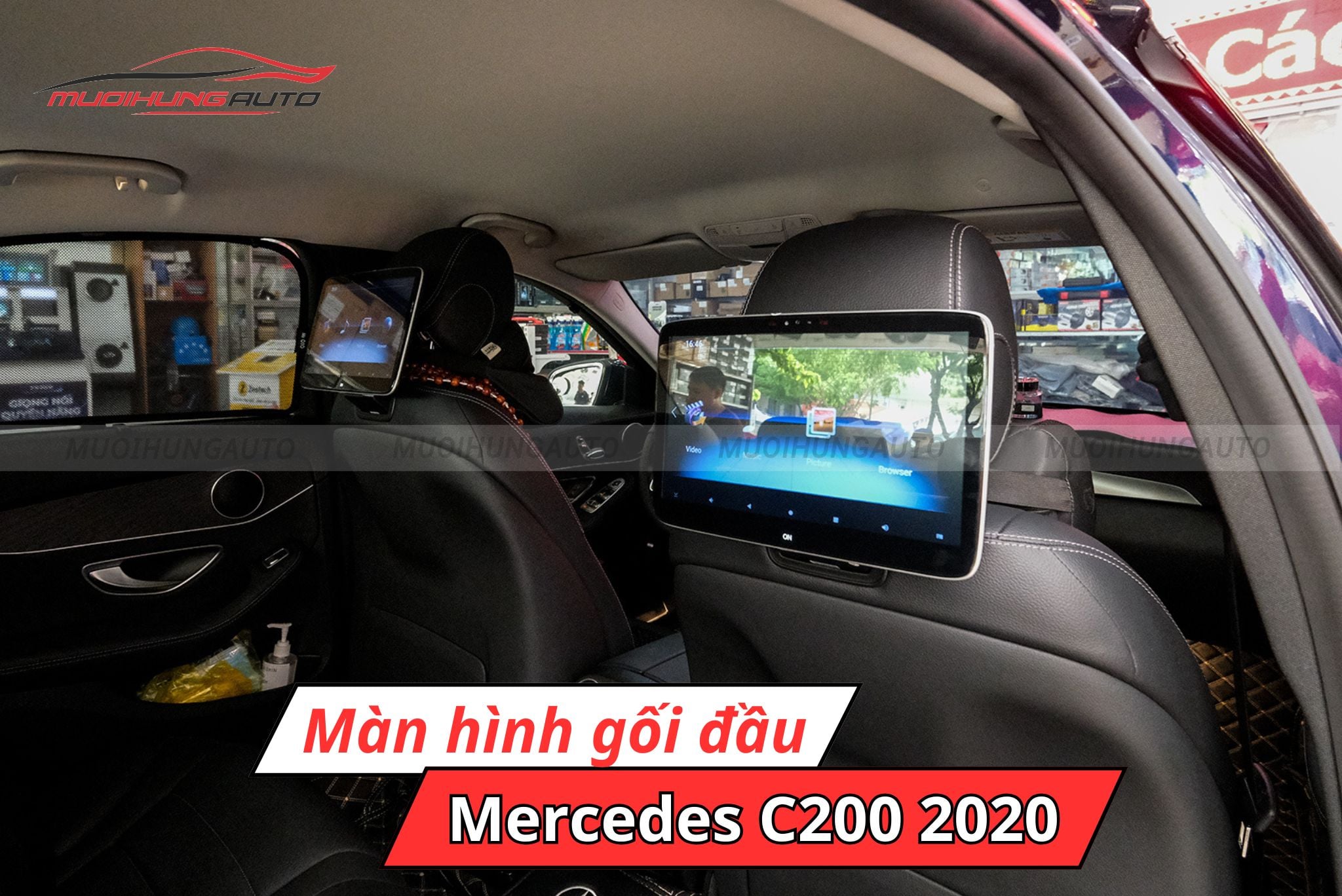 Màn hình gối đầu Mercedes C200 2020