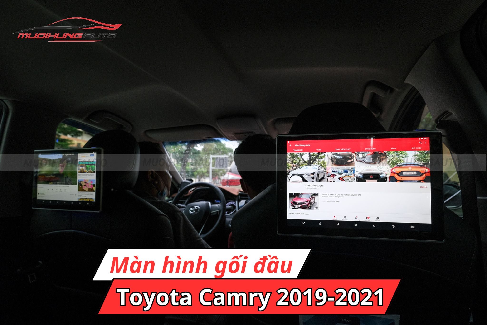 Màn hình gối đầu ô tô Android Toyota Camry 2019-2021