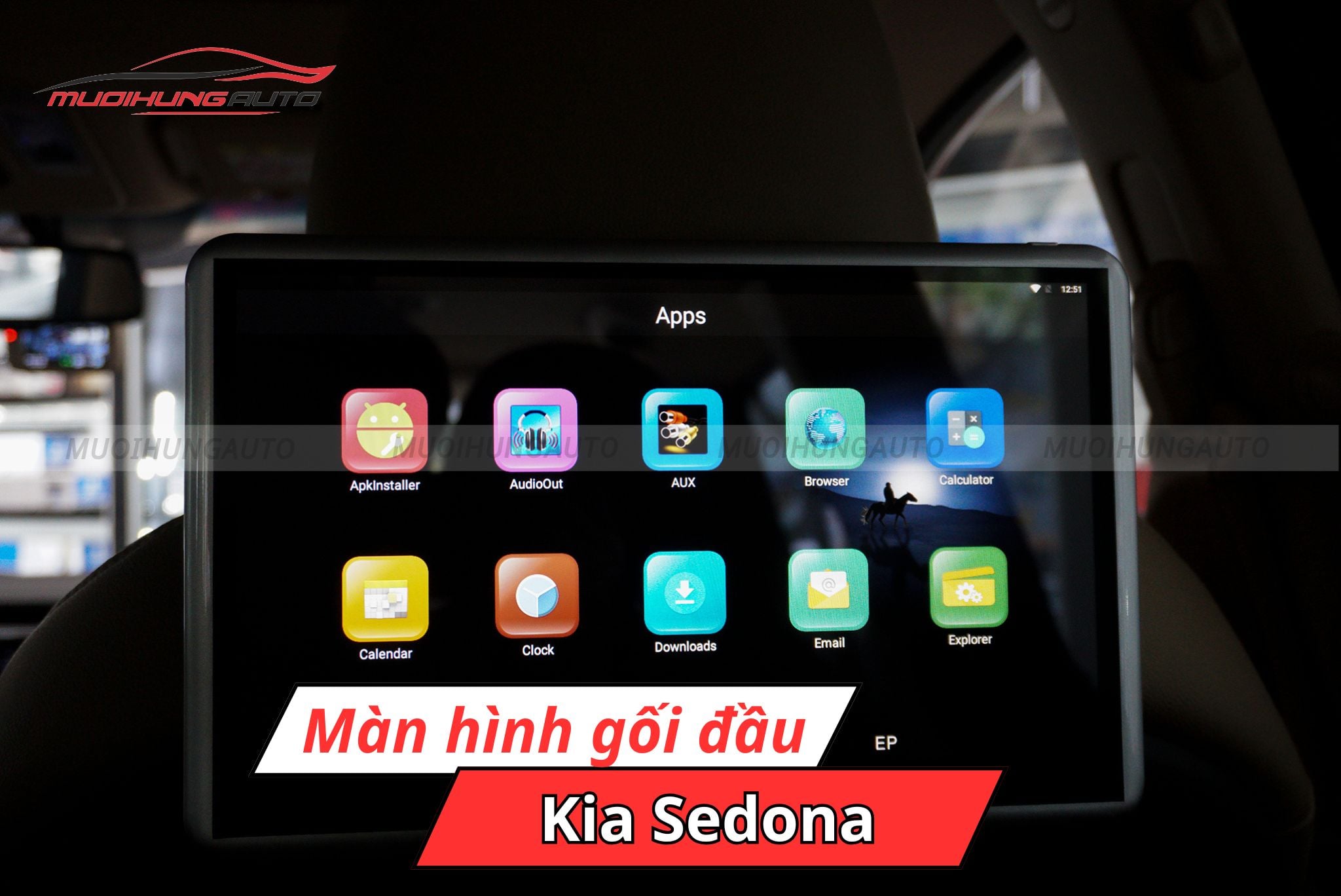 Màn hình gối đầu ô tô Kia Sedona