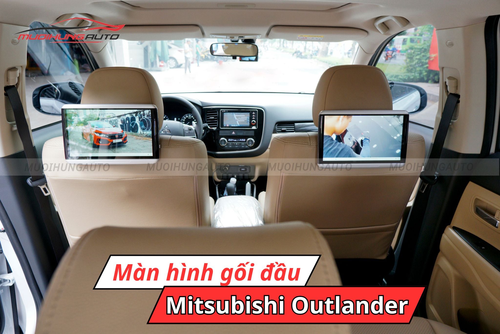 Màn hình gối đầu ô tô Mitsubishi Outlander