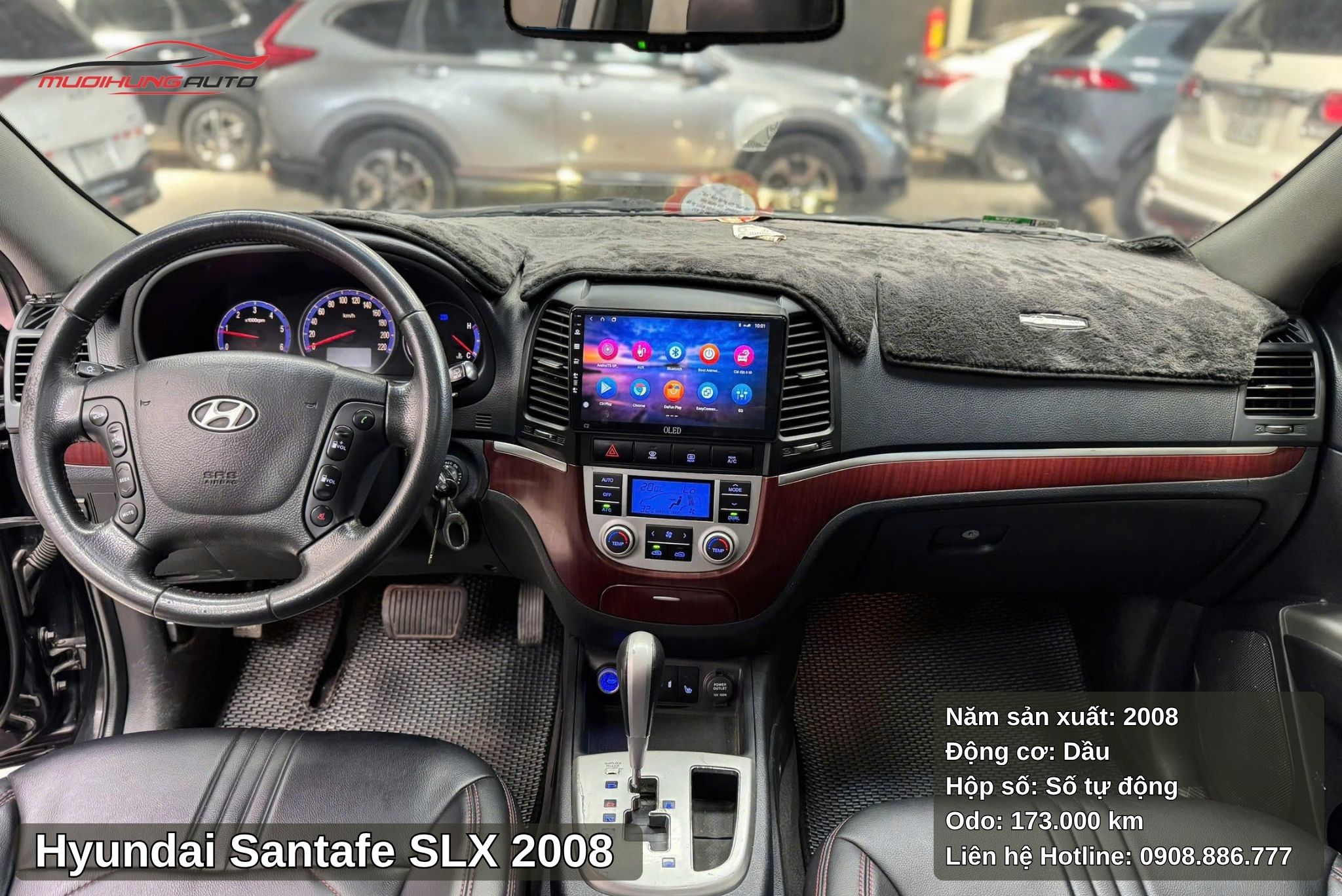 Nội thất xe Hyundai Santafe SLX 2008 sạch đẹp và tiện nghi