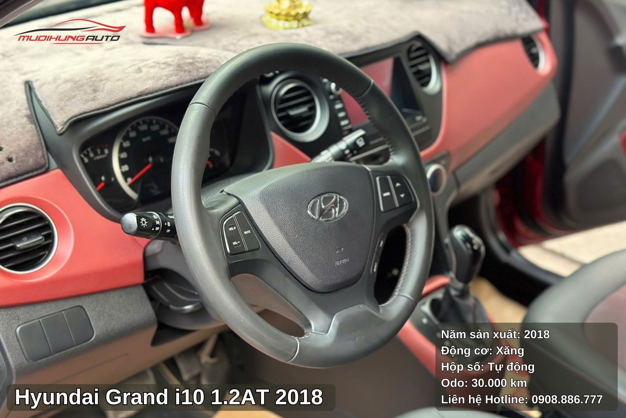 Nội thất xe Hyundai Grand i10 1.2AT 2018 với đầy đủ tiện nghi