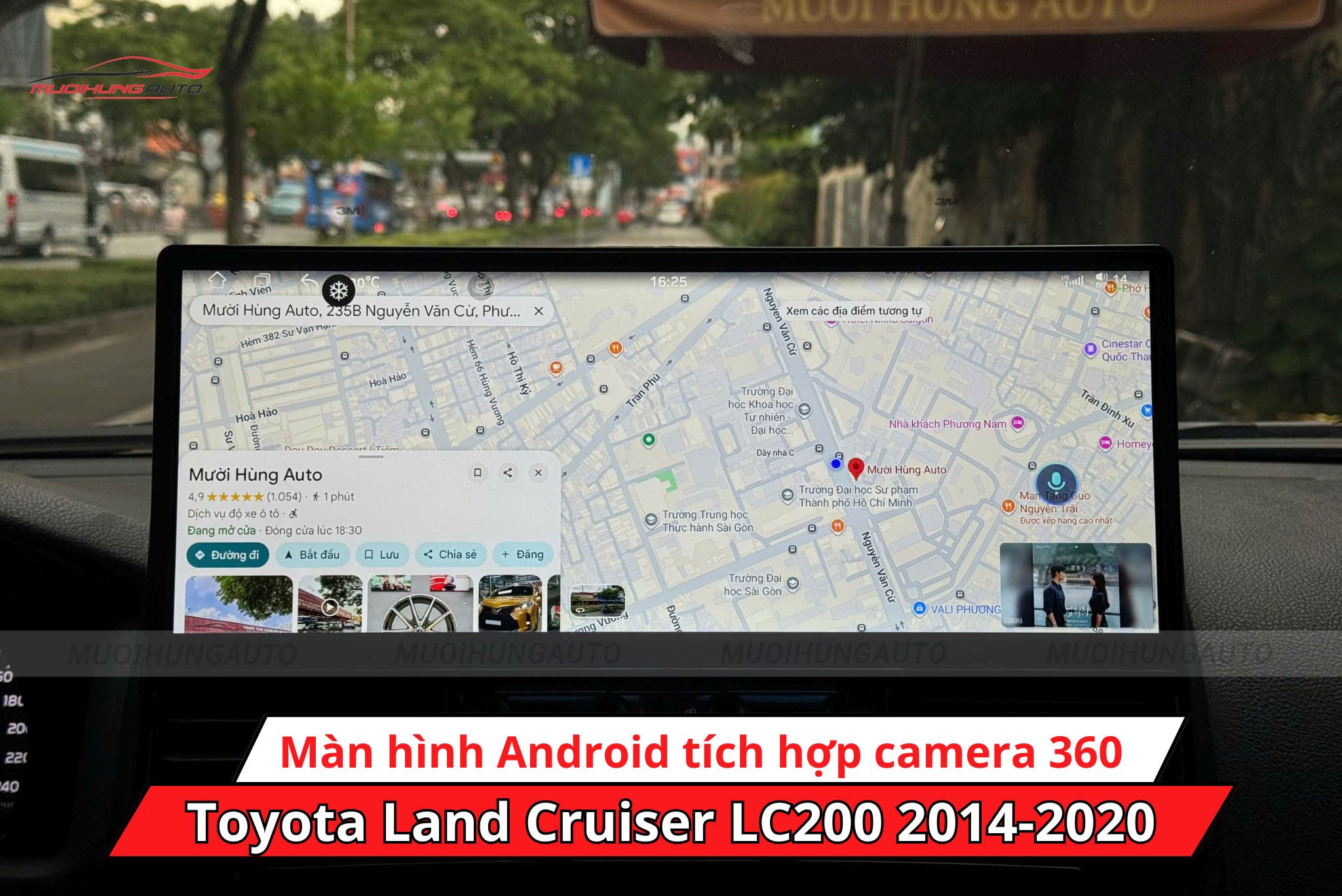 Màn hình Android ô tô tích hợp camera 360 độ cho Toyota Land Cruiser LC200 2014-2020 được trang bị bản đồ Google Maps