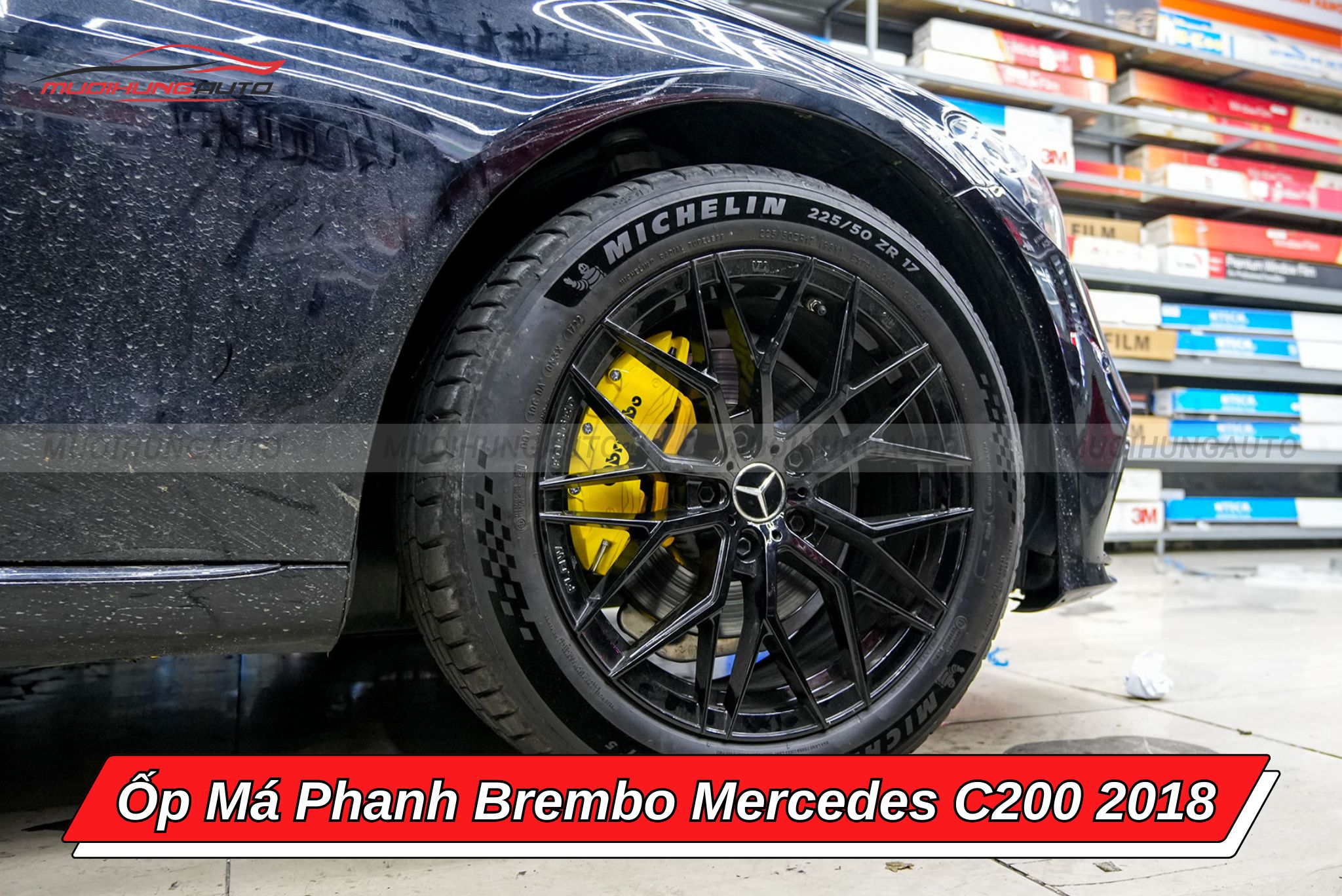 Ốp phanh Brembo cho Mercedes C200 2018