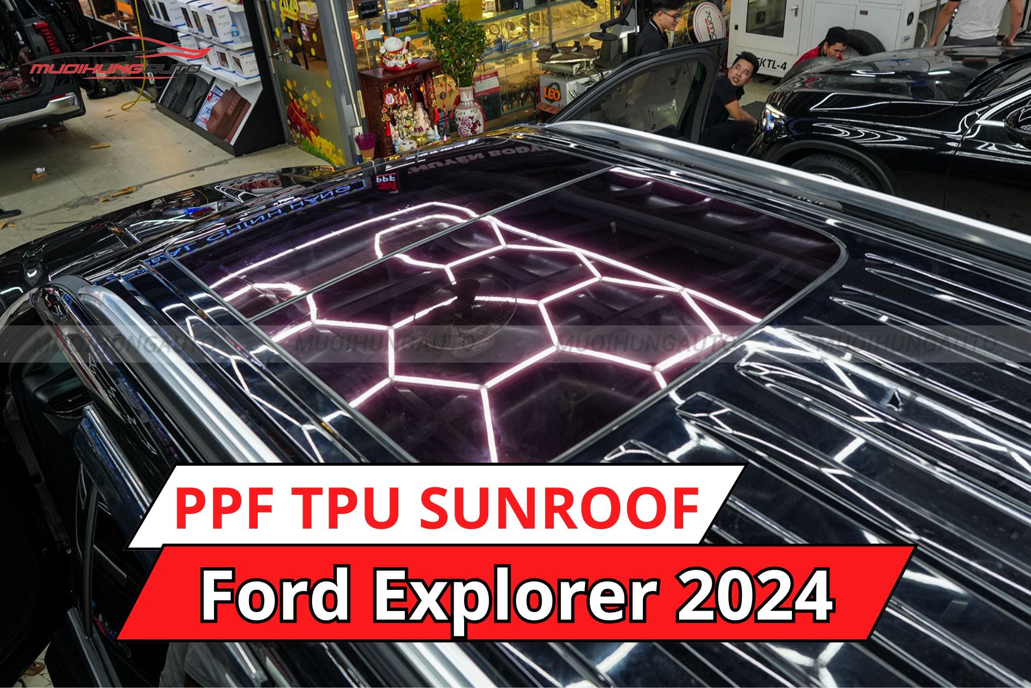 Phim PPF TPU Sunroof cách nhiệt cửa sổ trời xe Ford Explorer 2024
